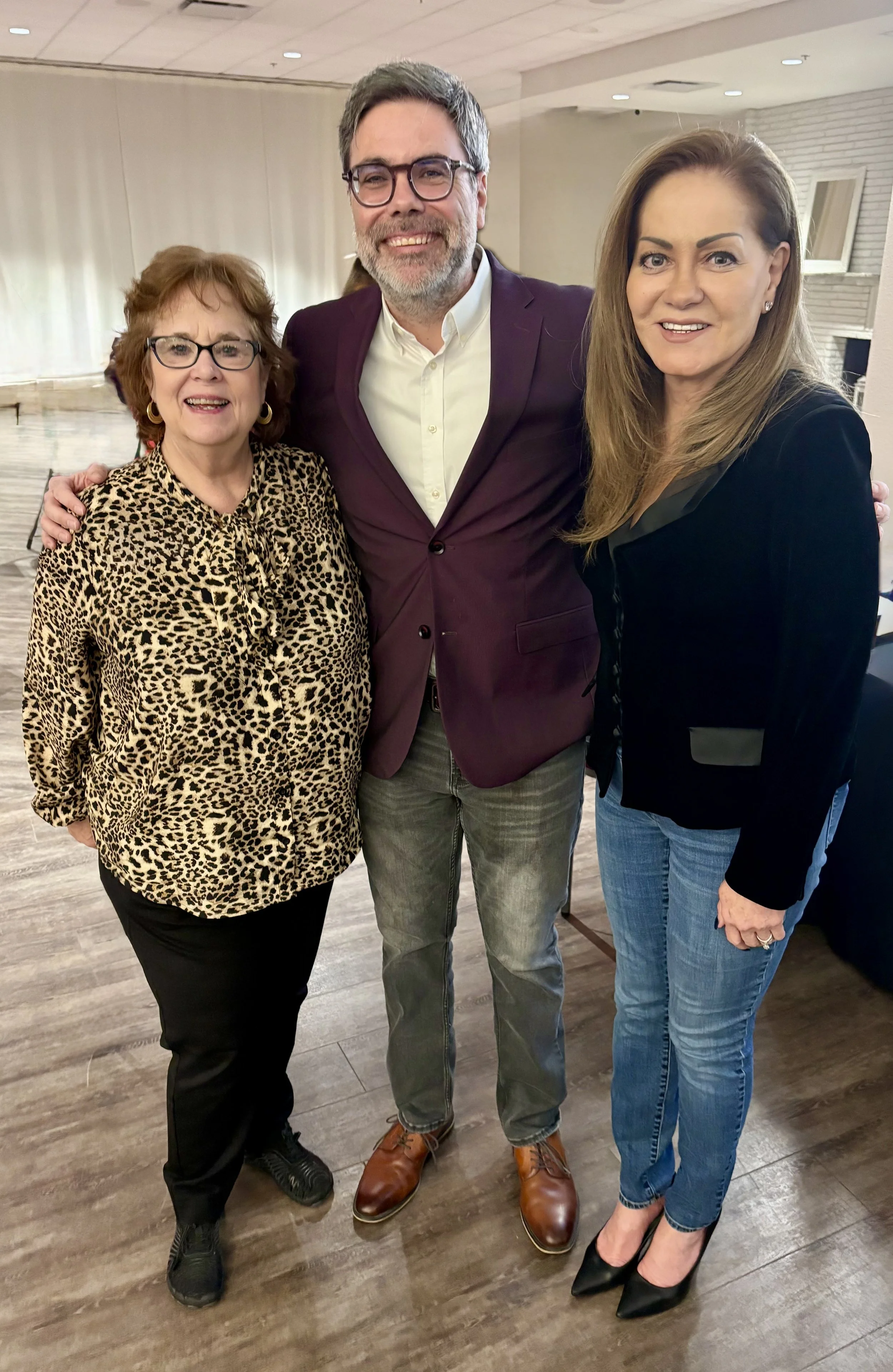 Chief Development Officer at SAMMinistries India Chumney with VP of Programs at Haven for Hope David Huete and CFO at SaMMinstries Jenise Best