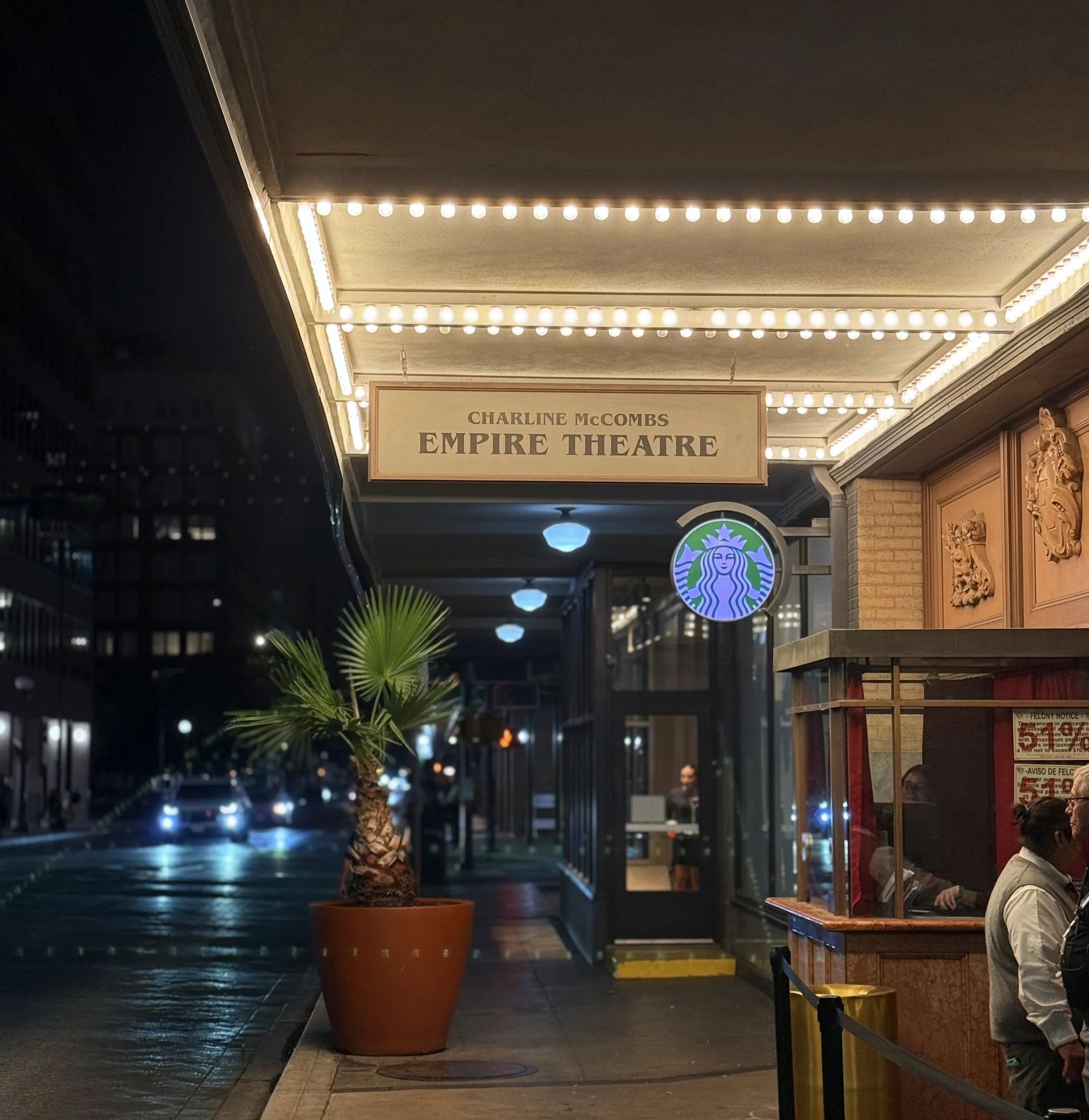 The front entrance of the Charline McCombs Empire Theatre