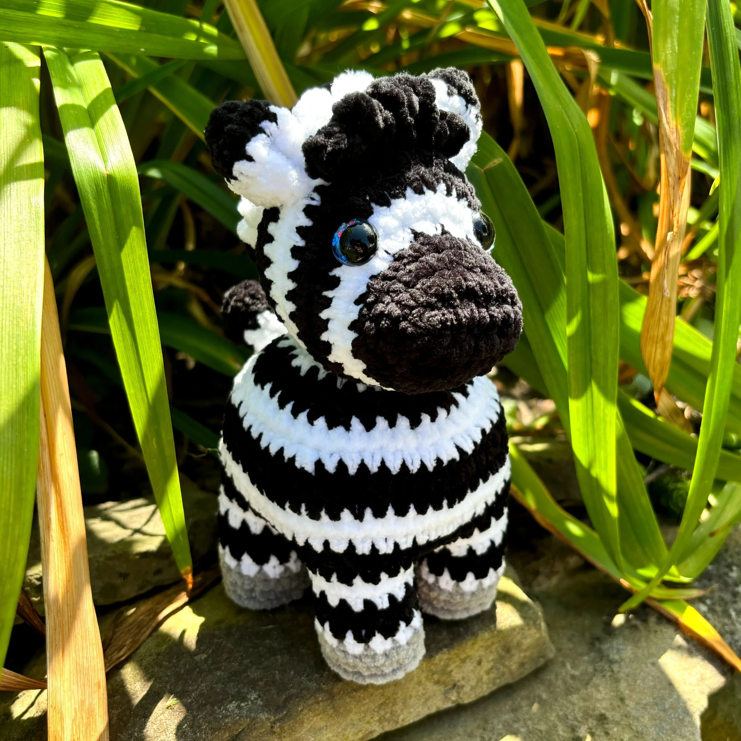 Crocheted zebra stuffed animal