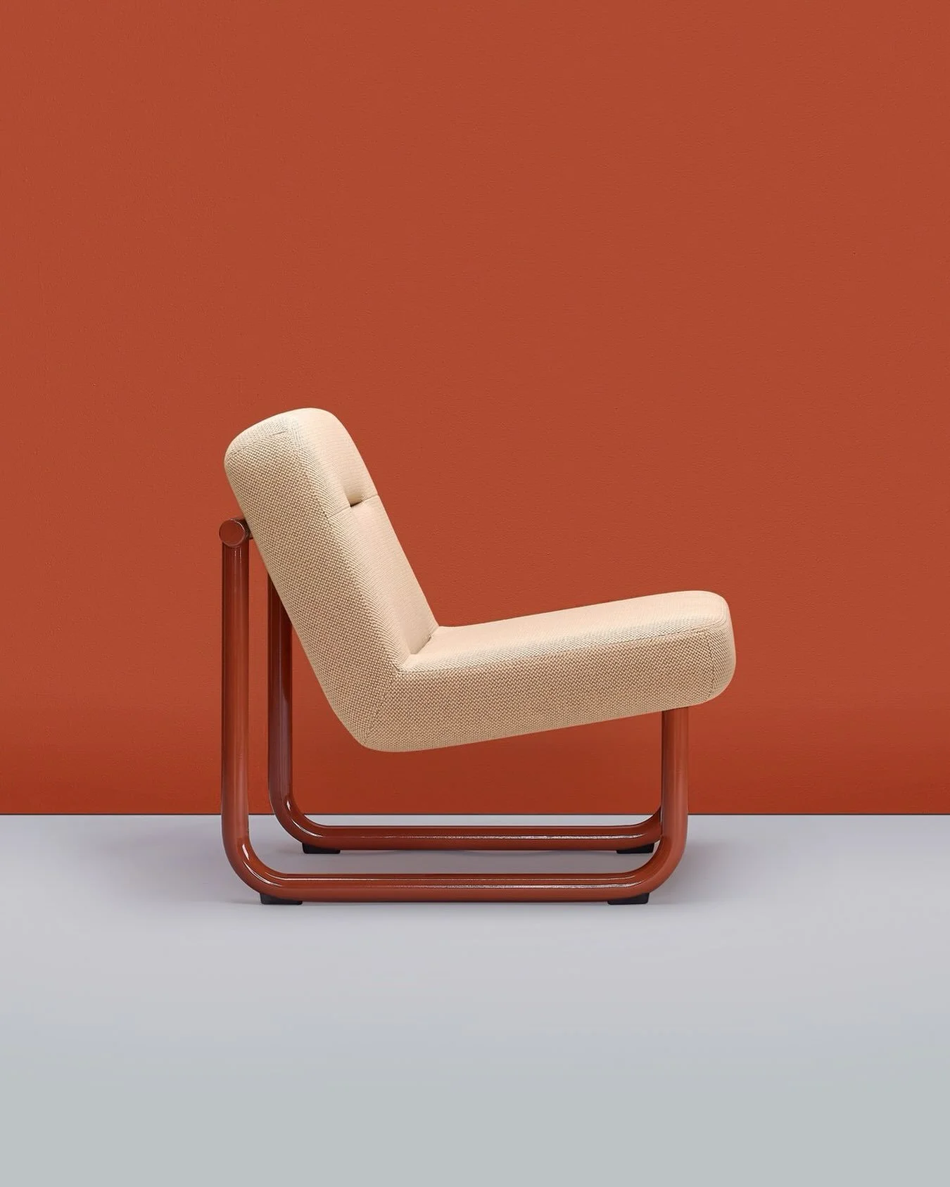 Chroma, by Harri Koskinen for Memo Furniture.

Koskinen &mdash; the Finnish designer behind the Block Lamp, formerly design director at Iittala &mdash; designed Chroma around simple shapes and honest details: a monolithic upholstered seat on one cont