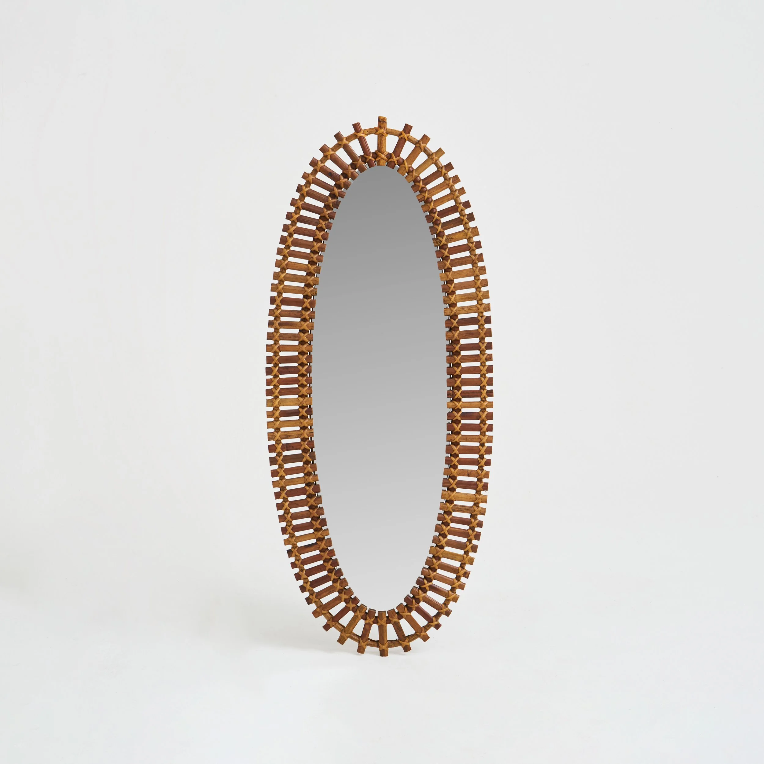 1960𝗌 ITALIAN RATTAN MIRROR
