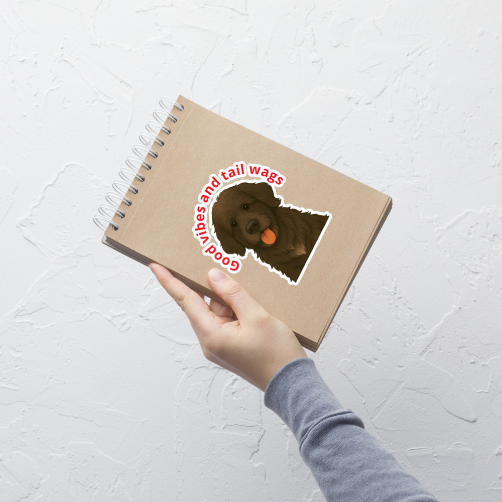 Good Vibes and Tail Wags Bubble Sticker