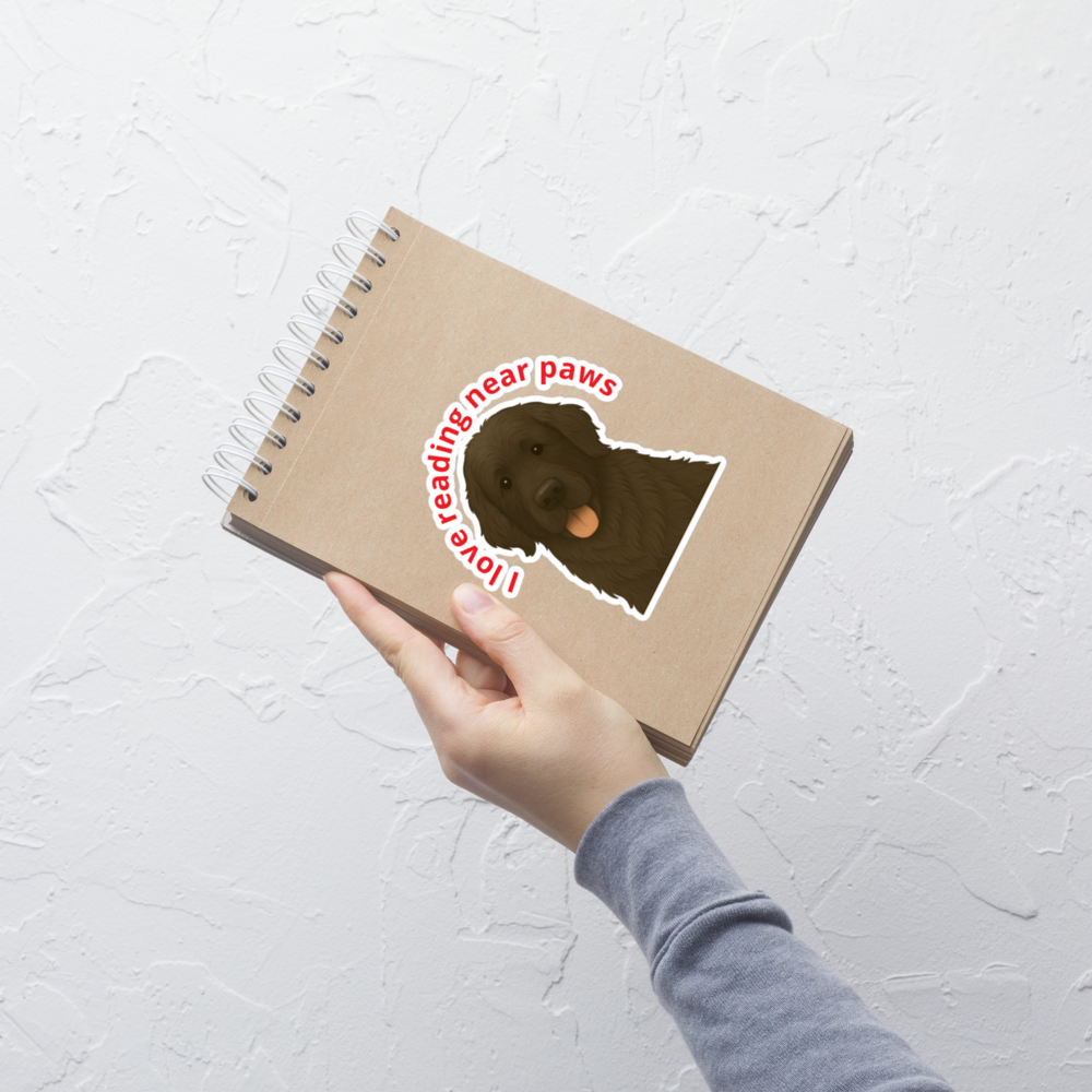 I love reading near paws Bubble Sticker