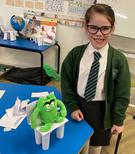 Creating paper chair structures in Design and Technology..PNG