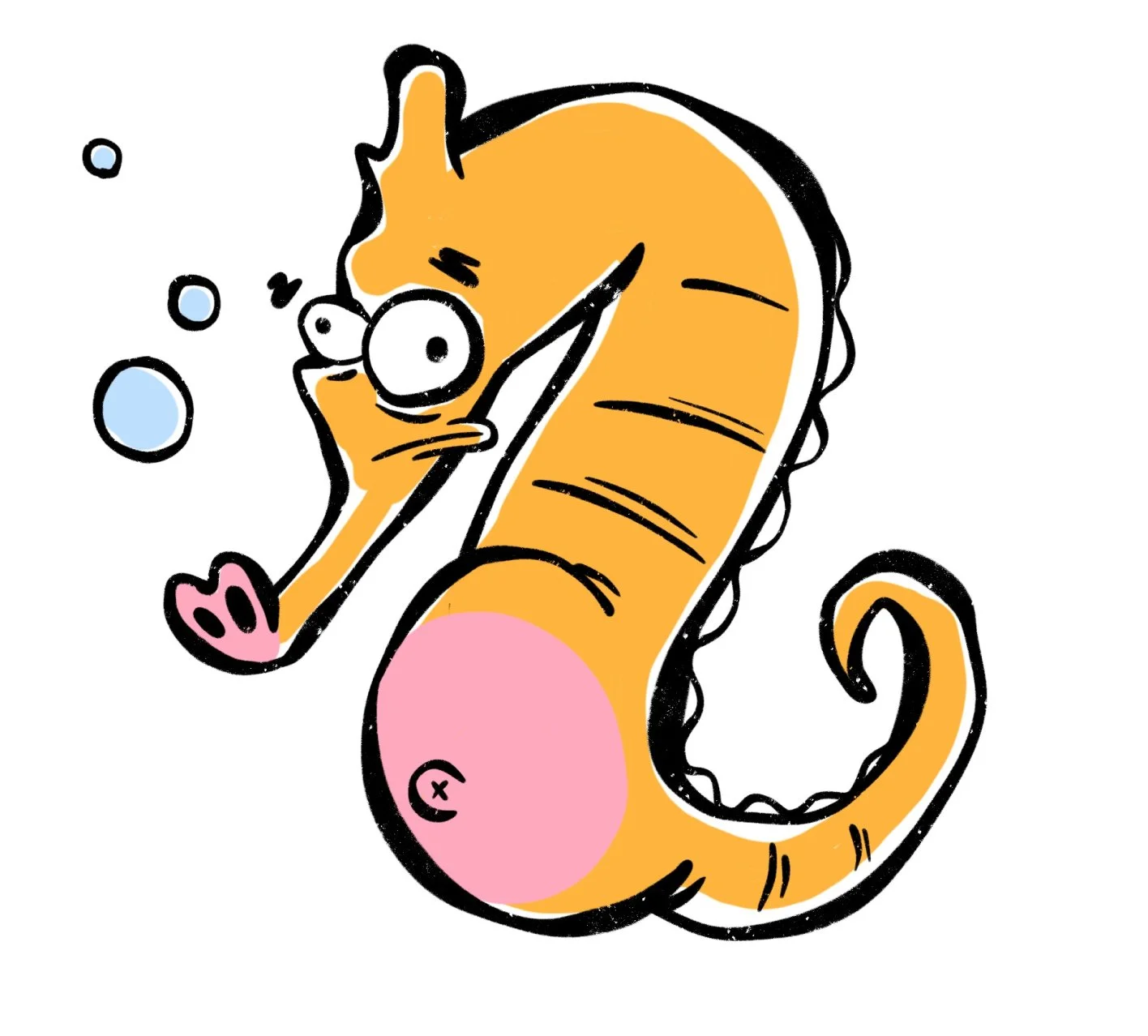 Male seahorses give birth