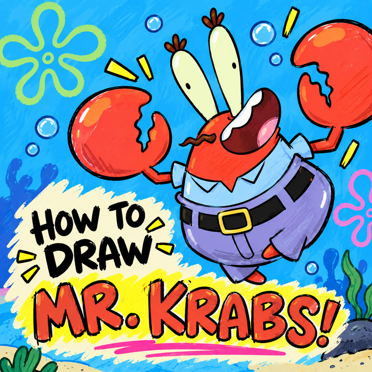 How to draw Mr. Krabs