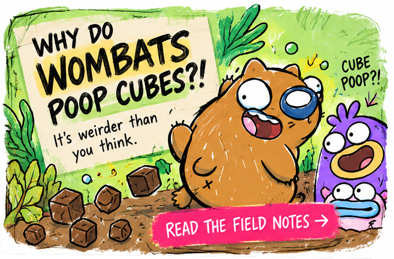 Why do wombats poop cubes? Discover the strange science behind cube-shaped wombat poop in this Ew, Nature! Field Note.
