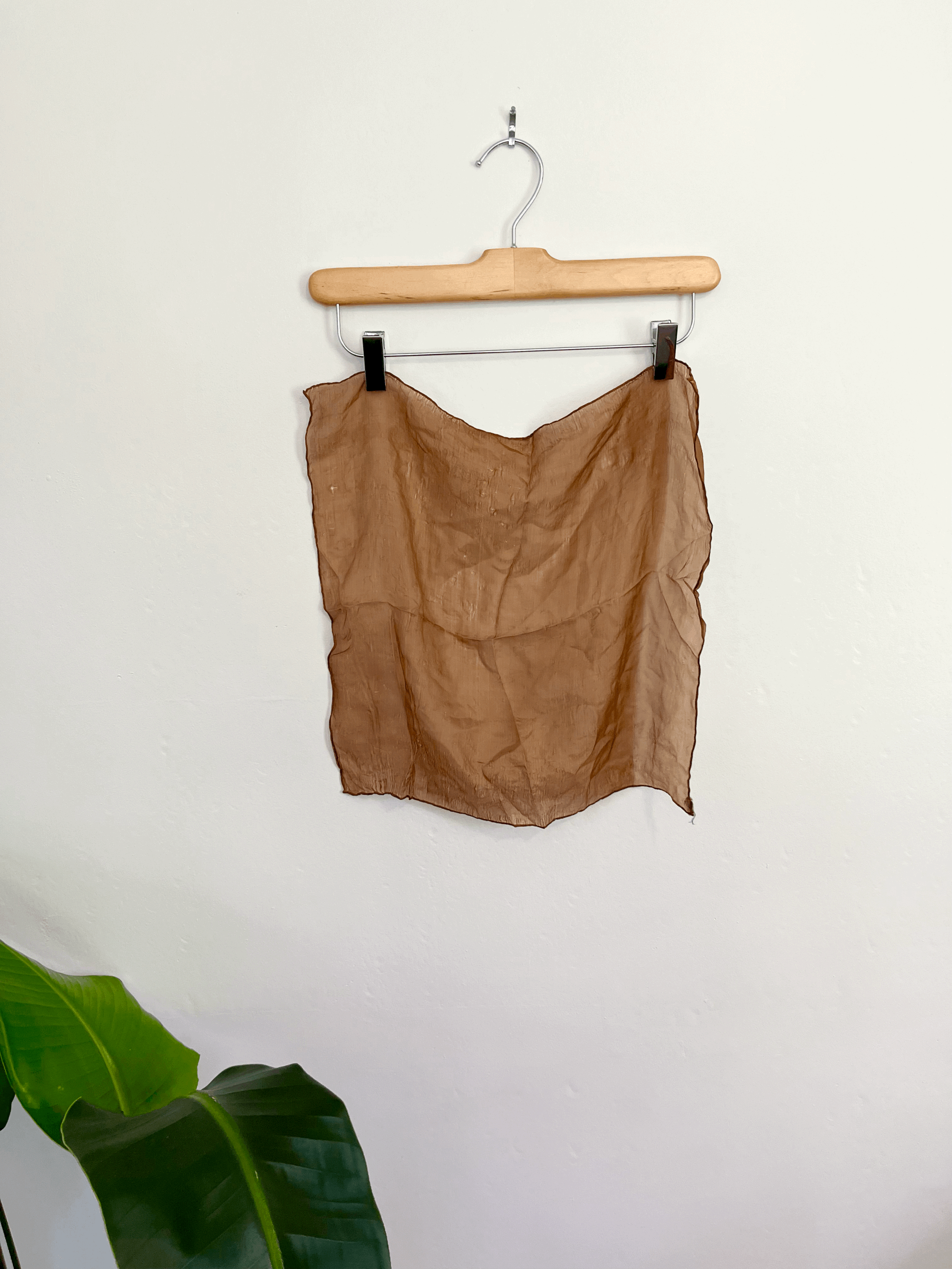 50s Bronze Brown Silk Scarf