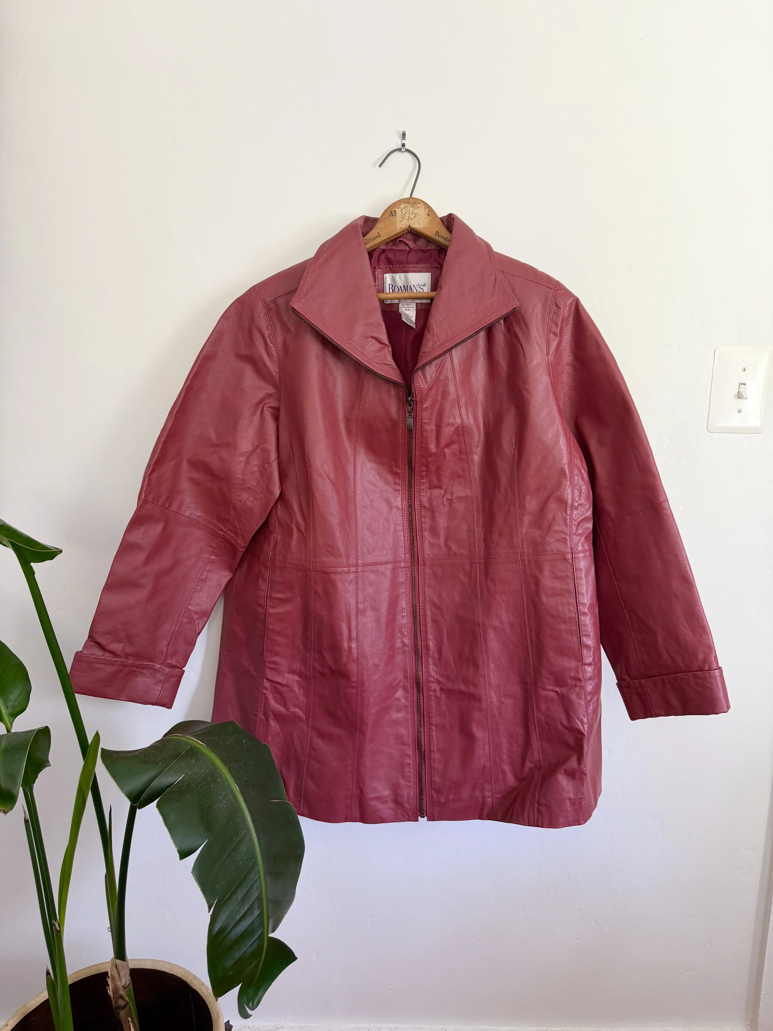 Red Wine Leather Jacket