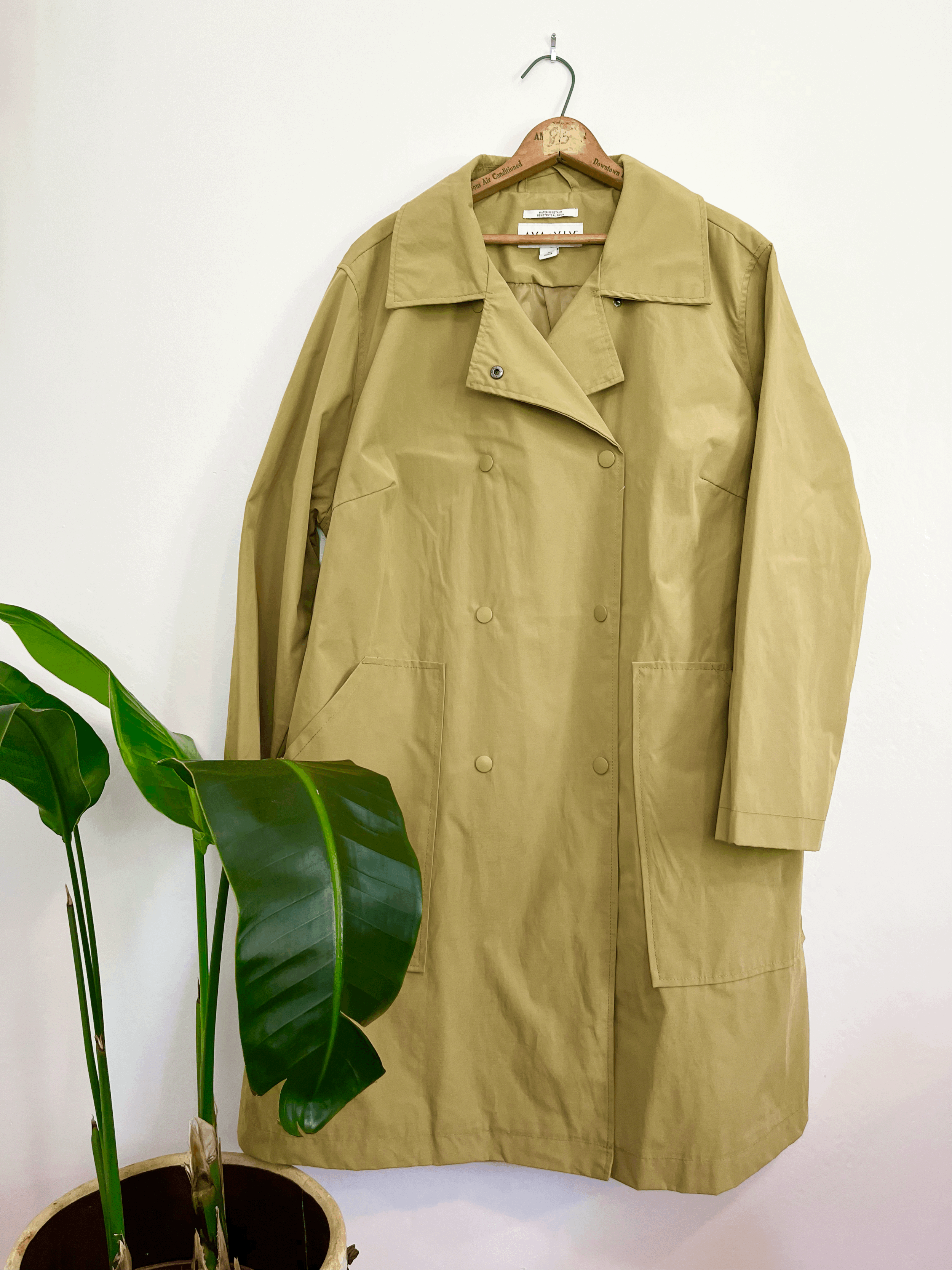Pistachio Green Trench Rain Coat