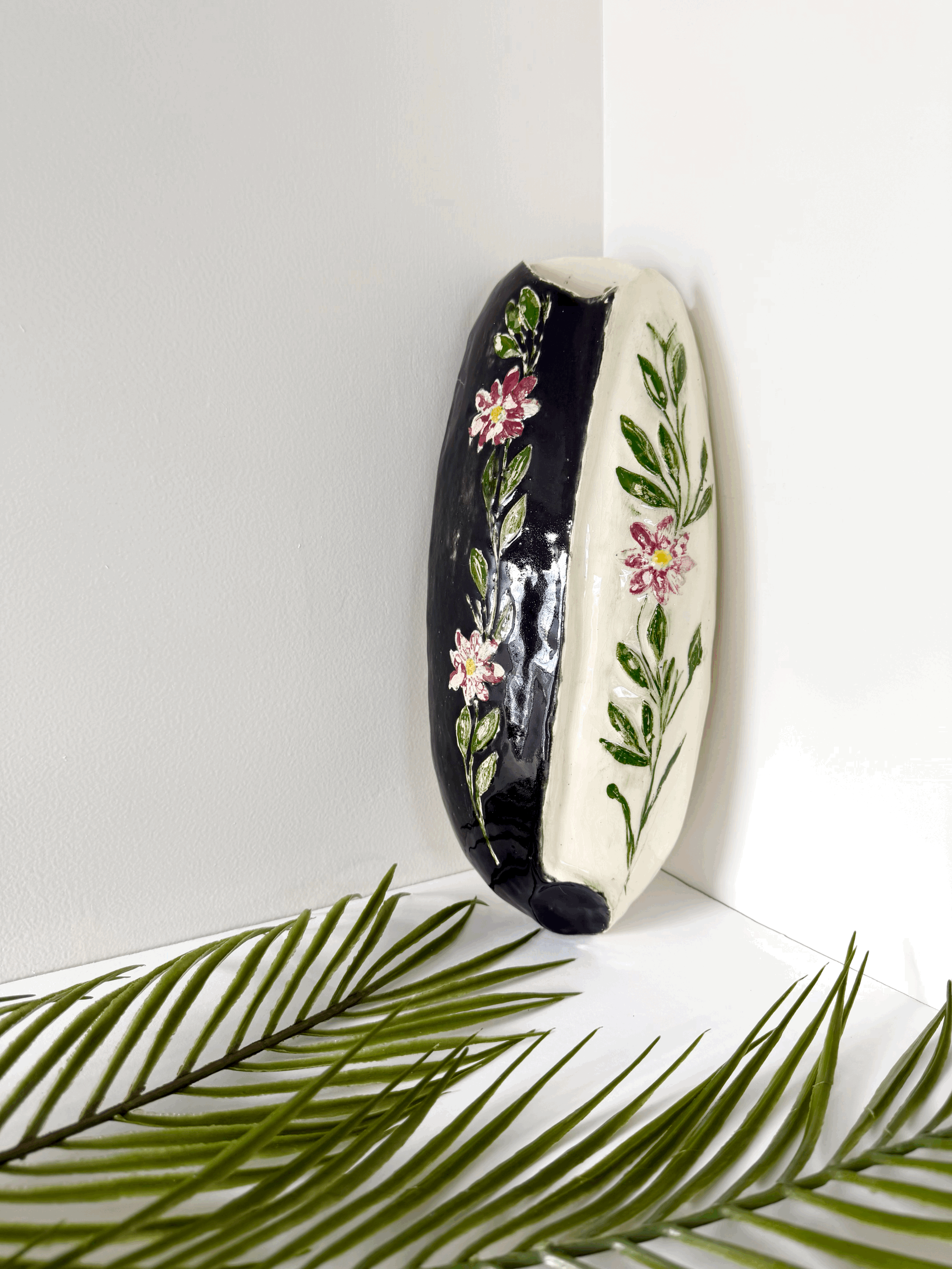 Ceramic Floral Wall Vase