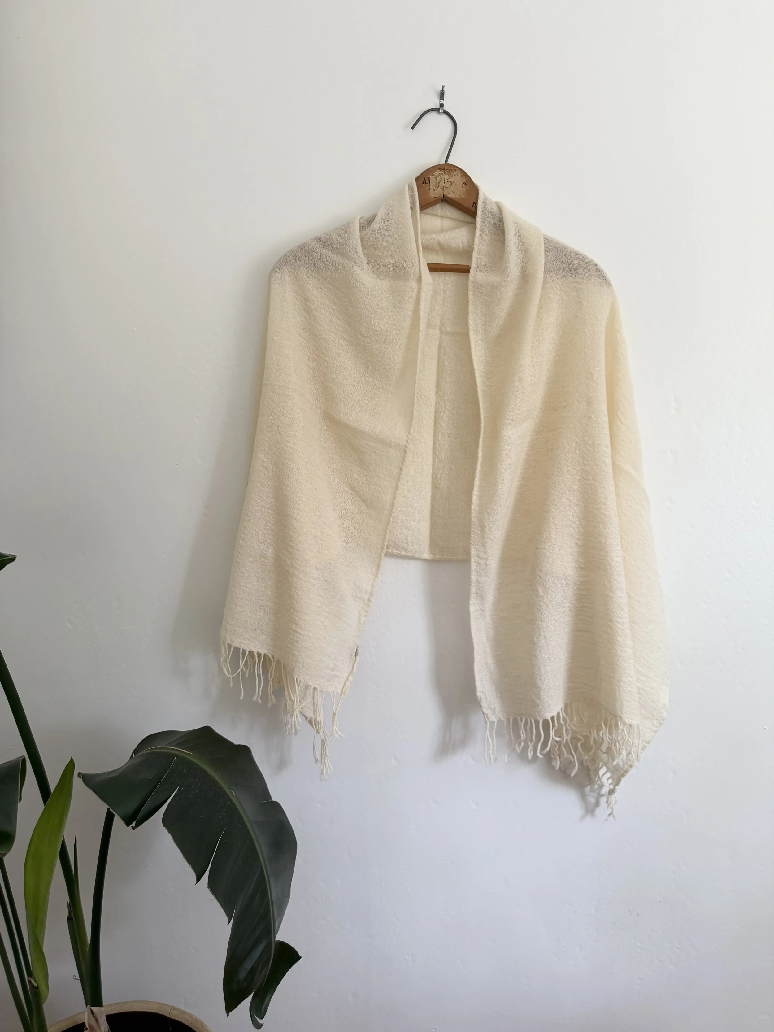 Cream Spring Shawl Scarf