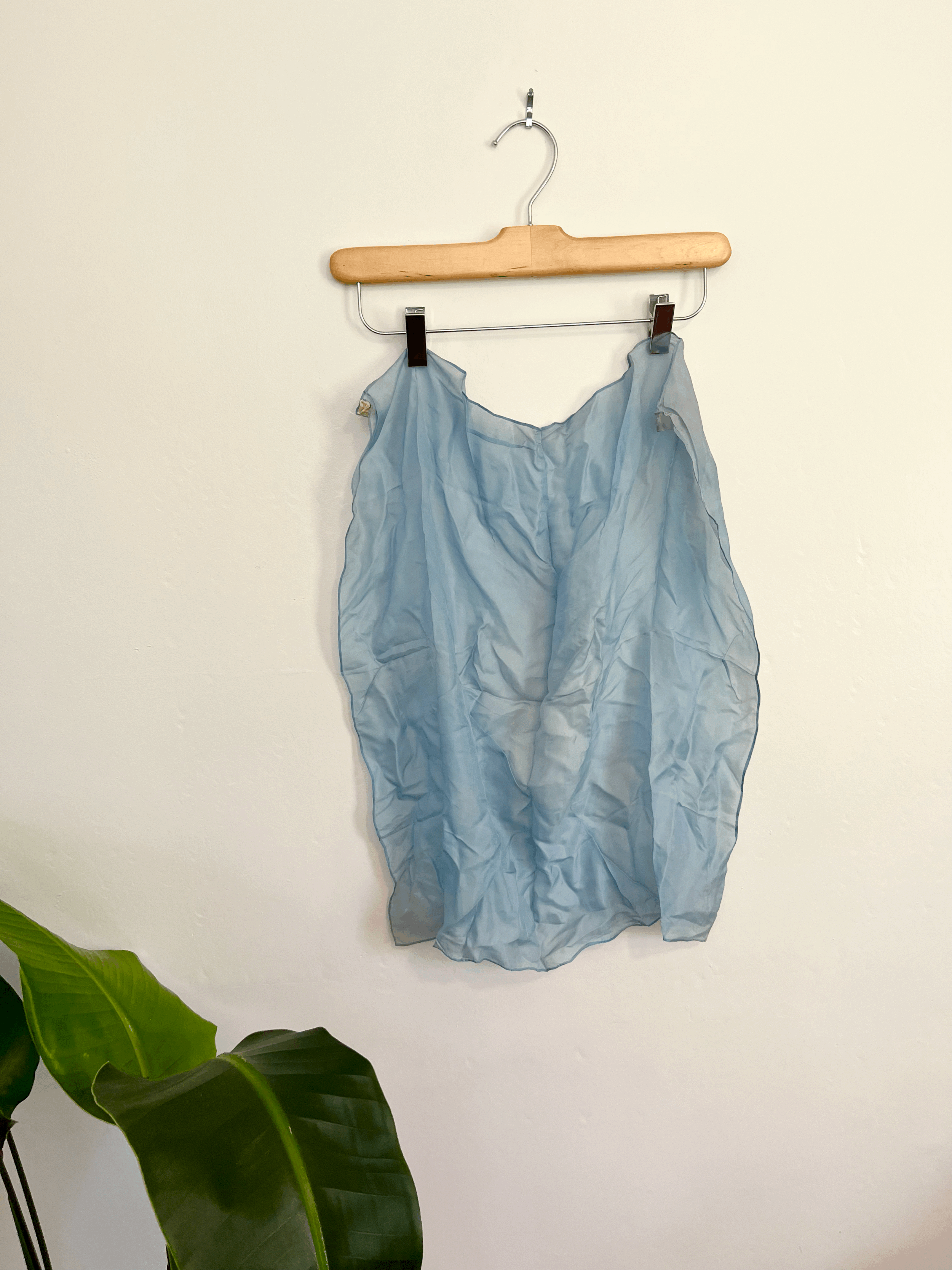 50s Sky Blue Silk Scarf