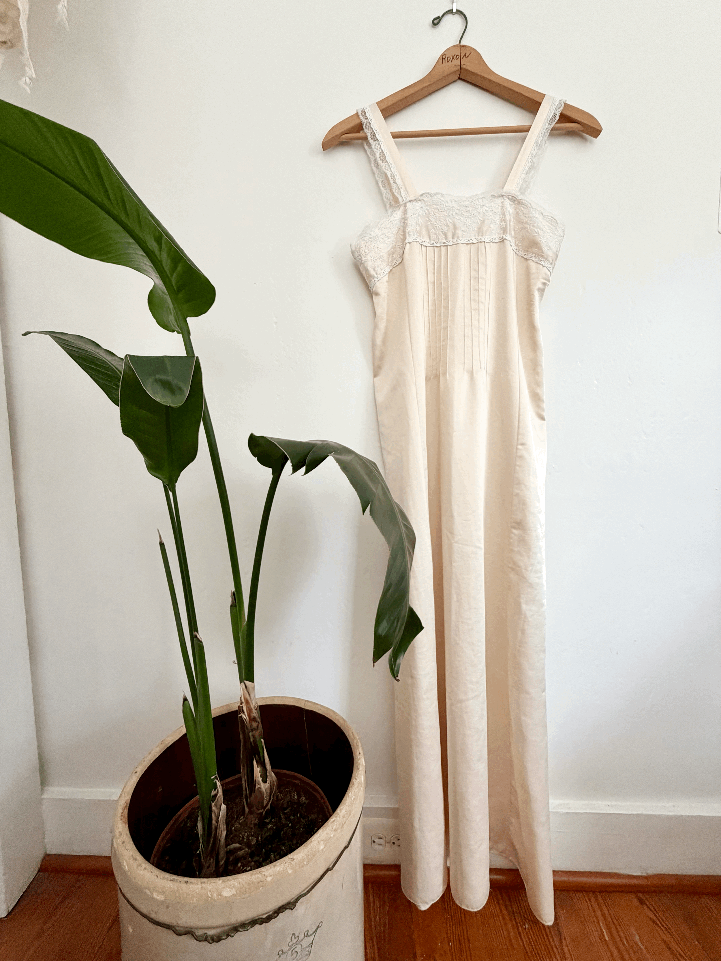 Cream Lace Slip Maxi Dress