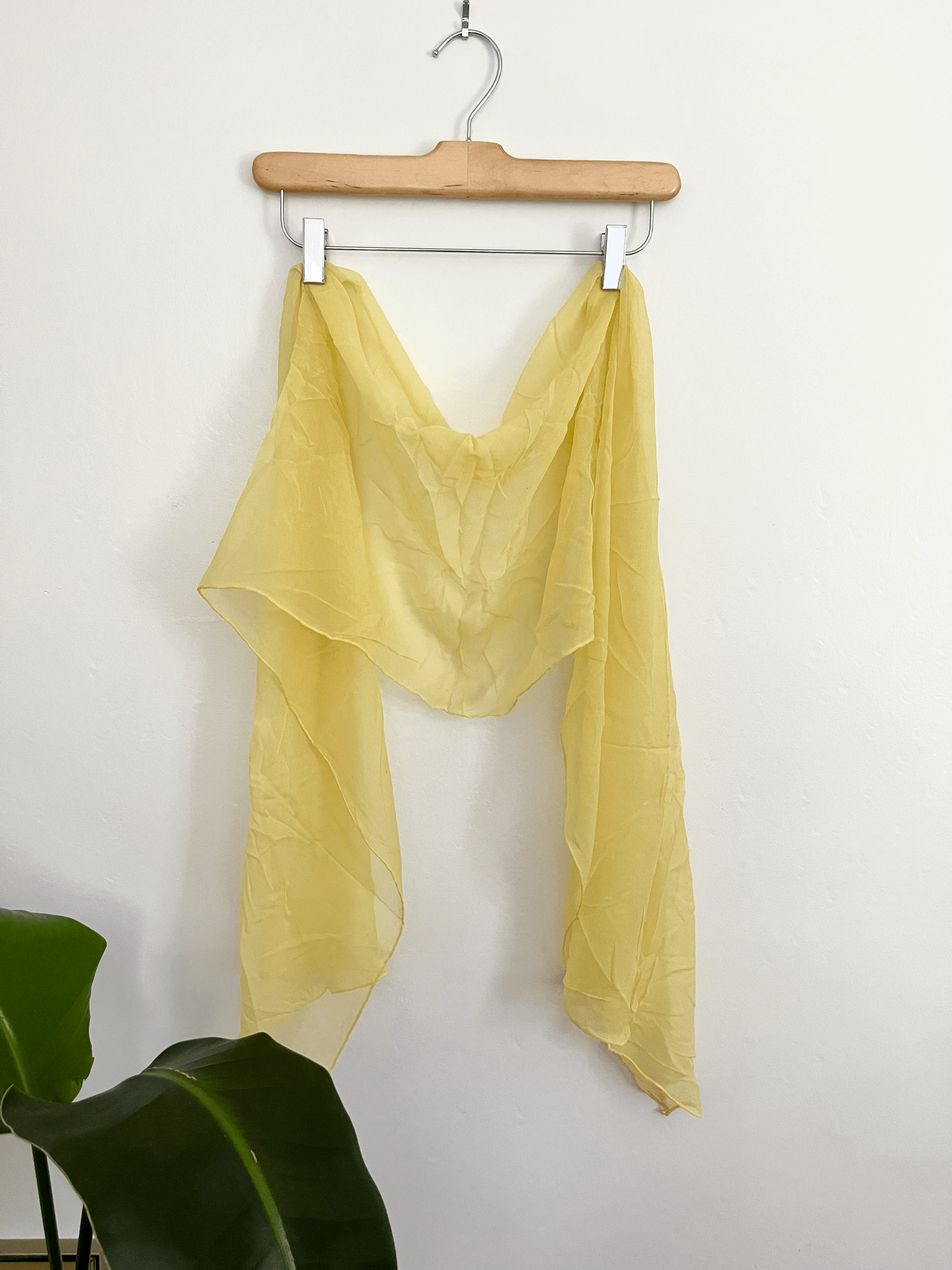 Yellow Chiffon Long Scarf