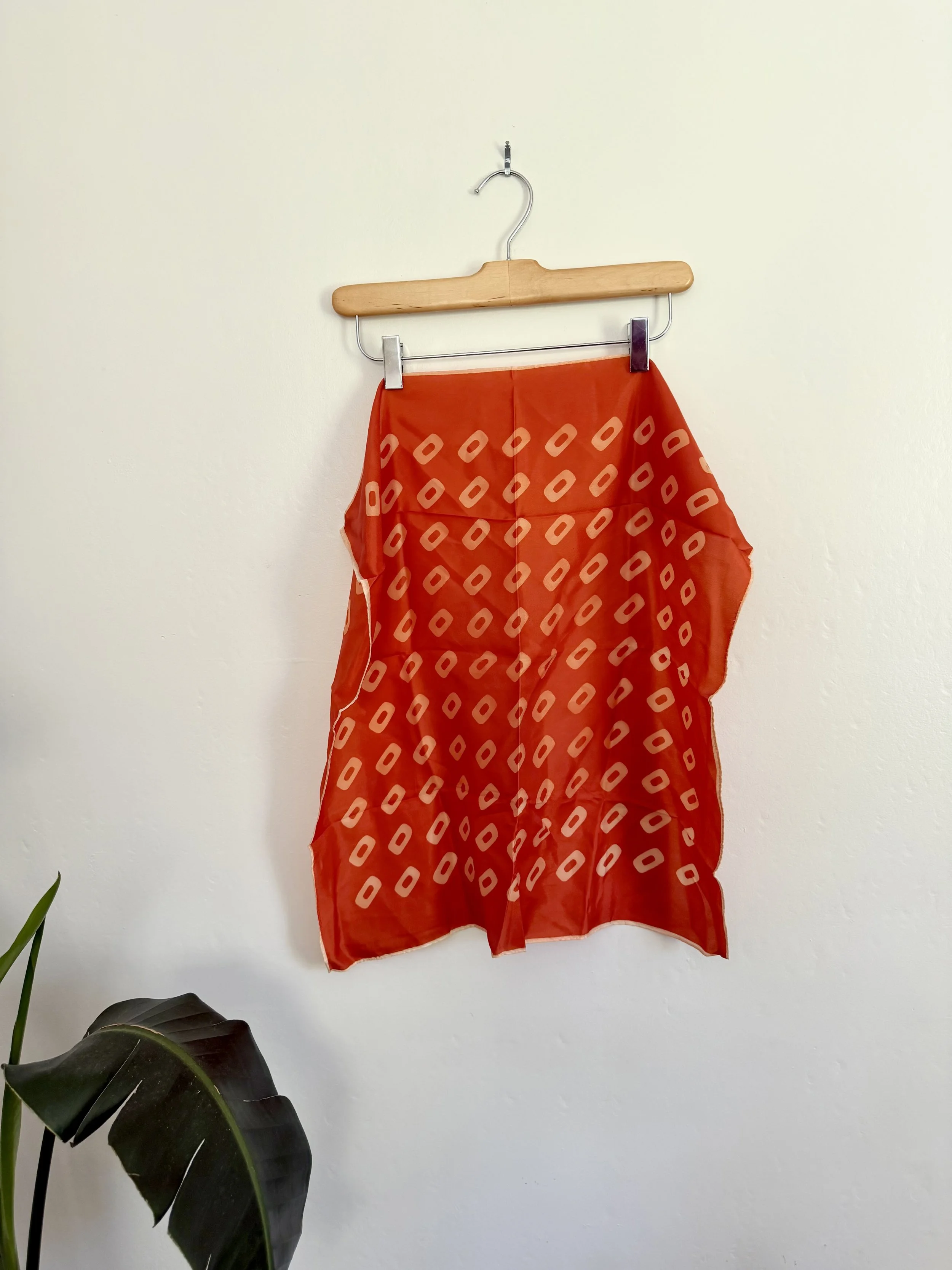70s Orange Polka Dot Scarf