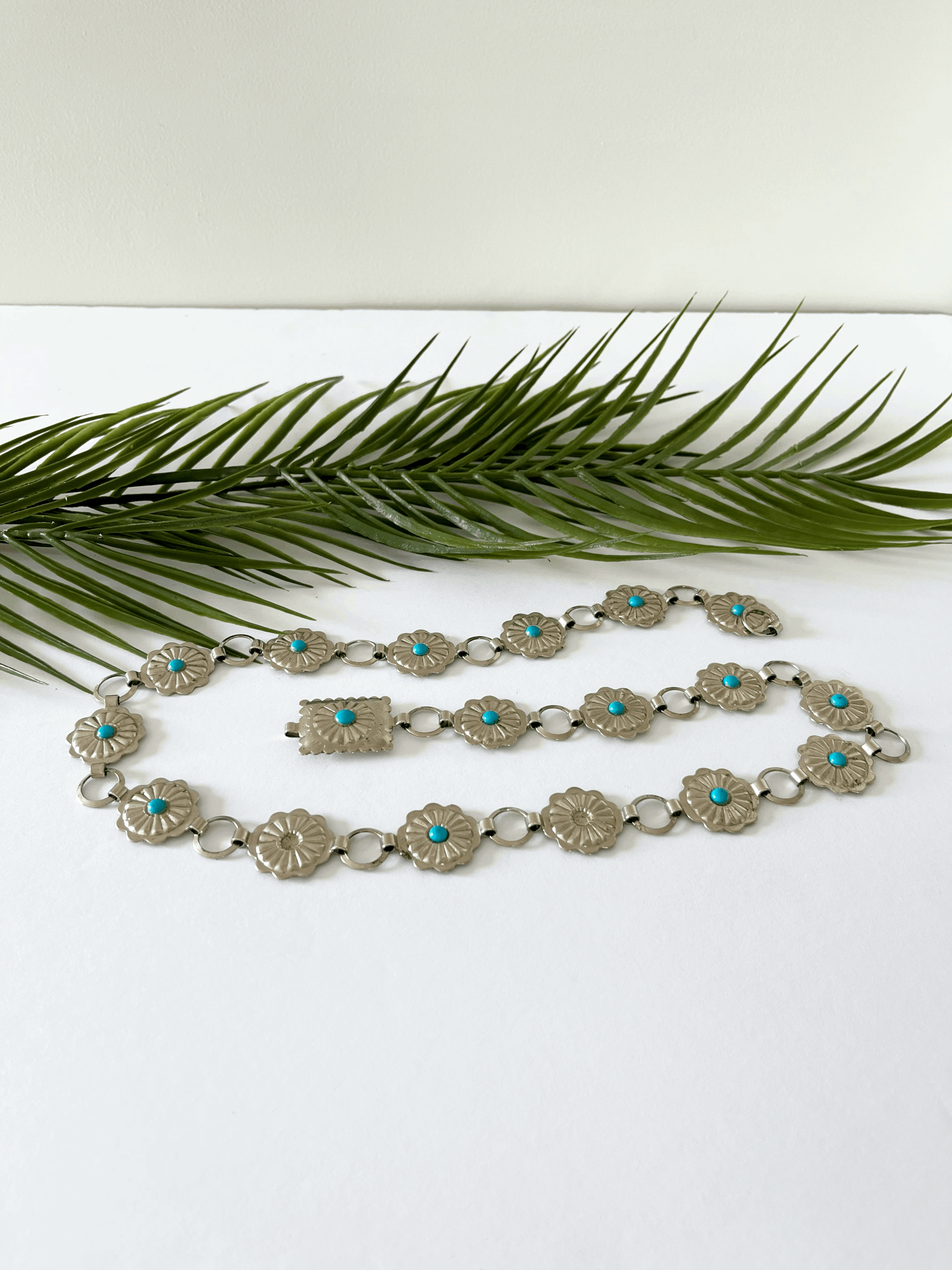 Silver and Turquoise Concho Belt