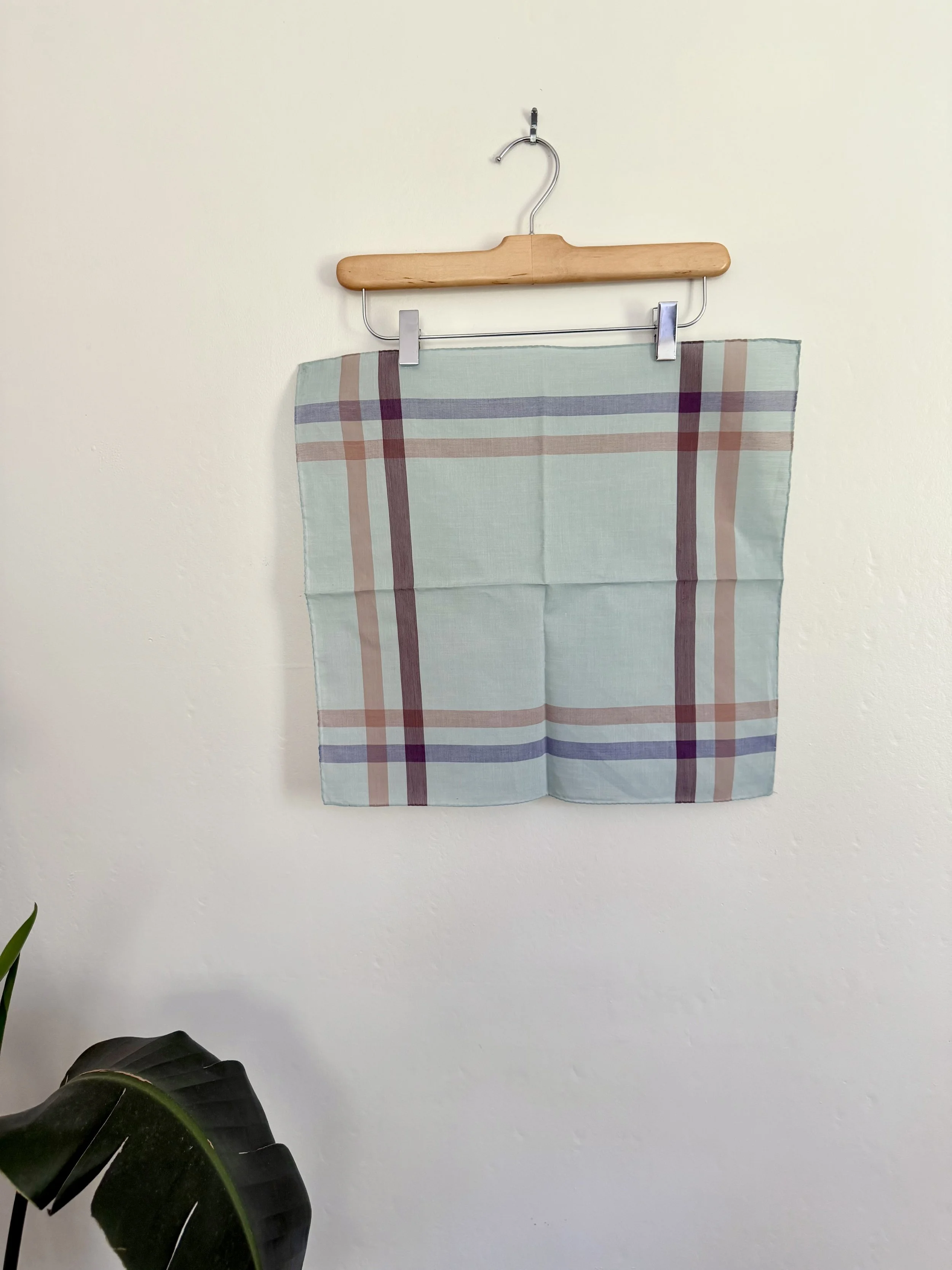 Blue Handkerchief with Colorful Plaid