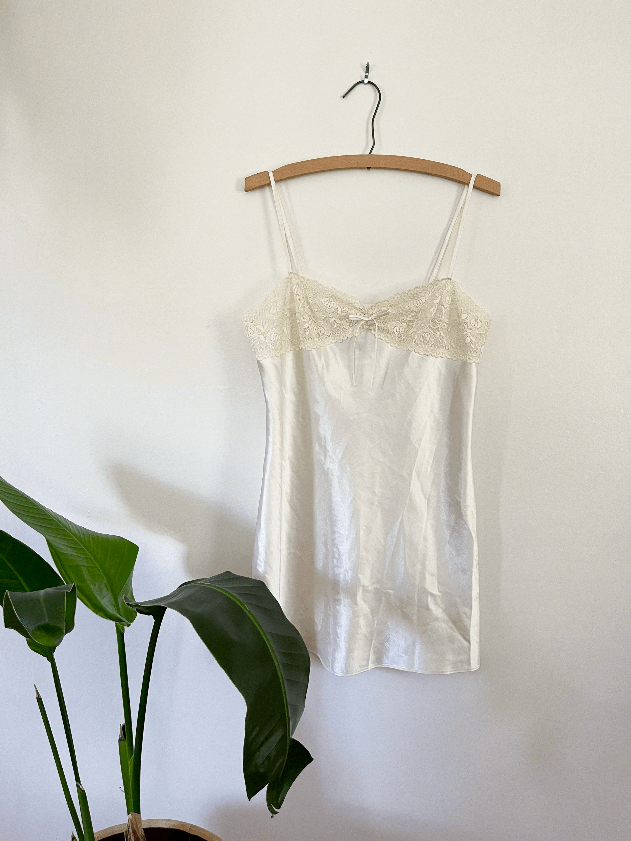 Cream Lace Slip Dress