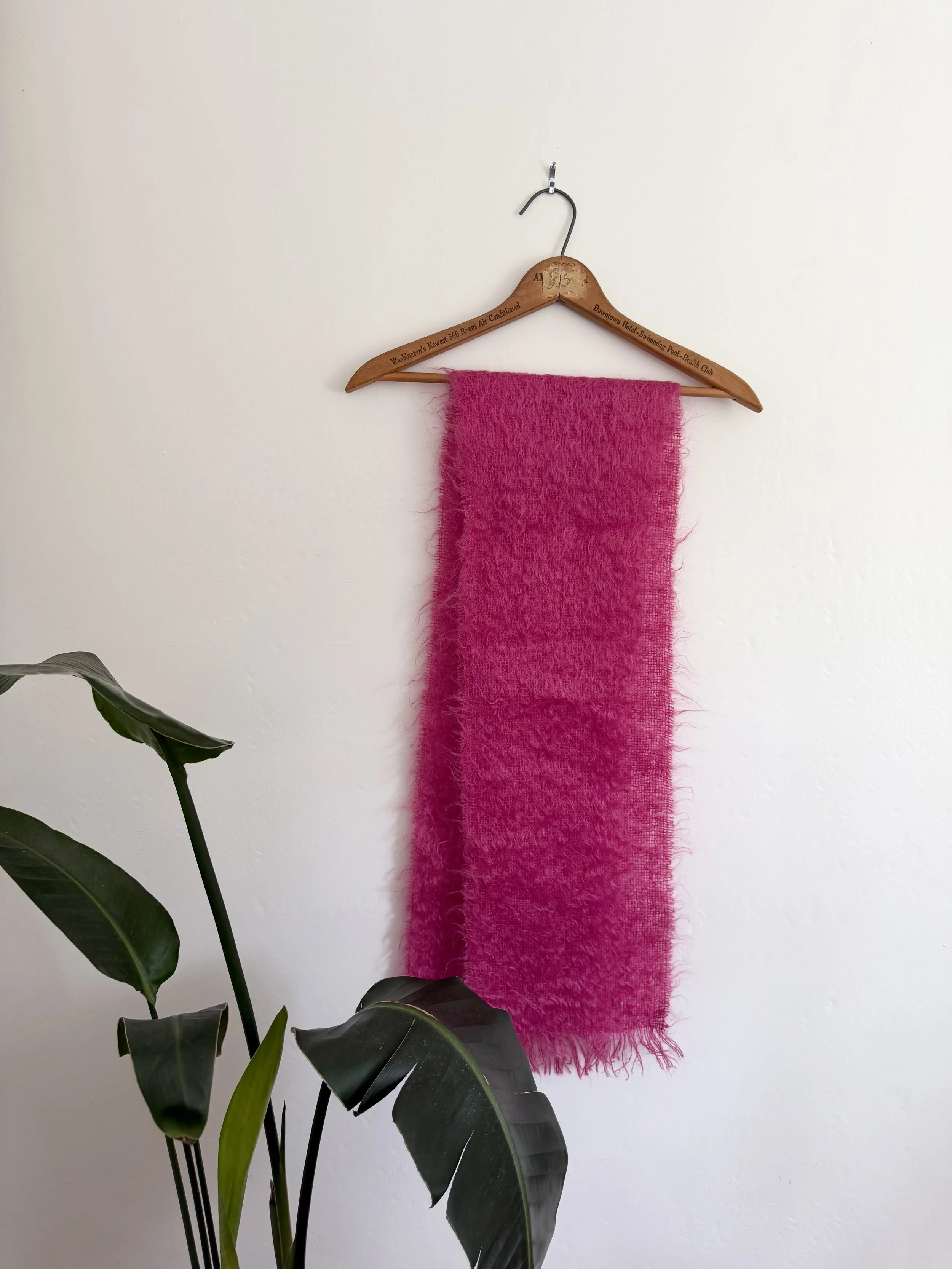 Hot Pink Mohair Scarf