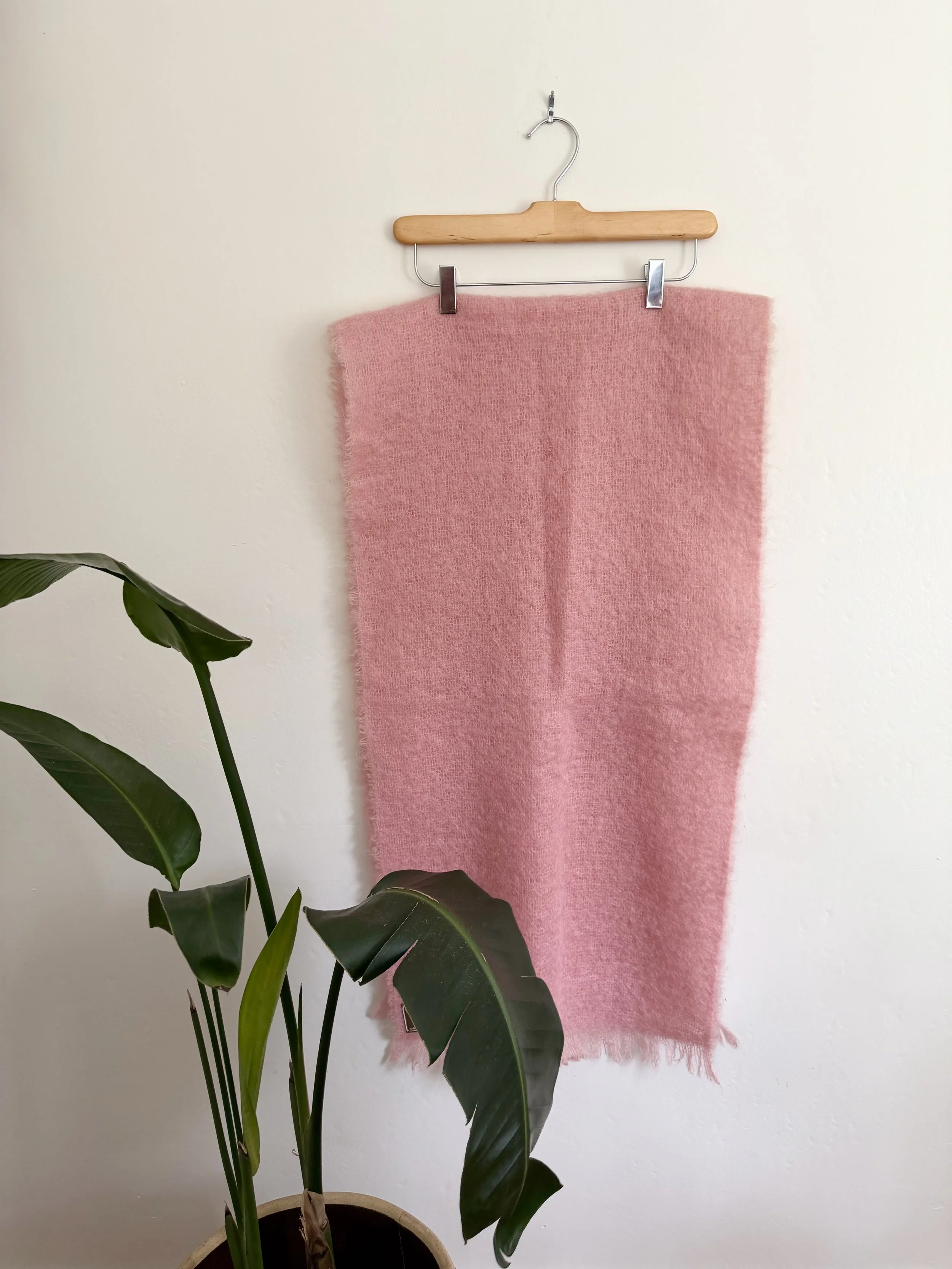 Bubblegum Pink Mohair Scarf