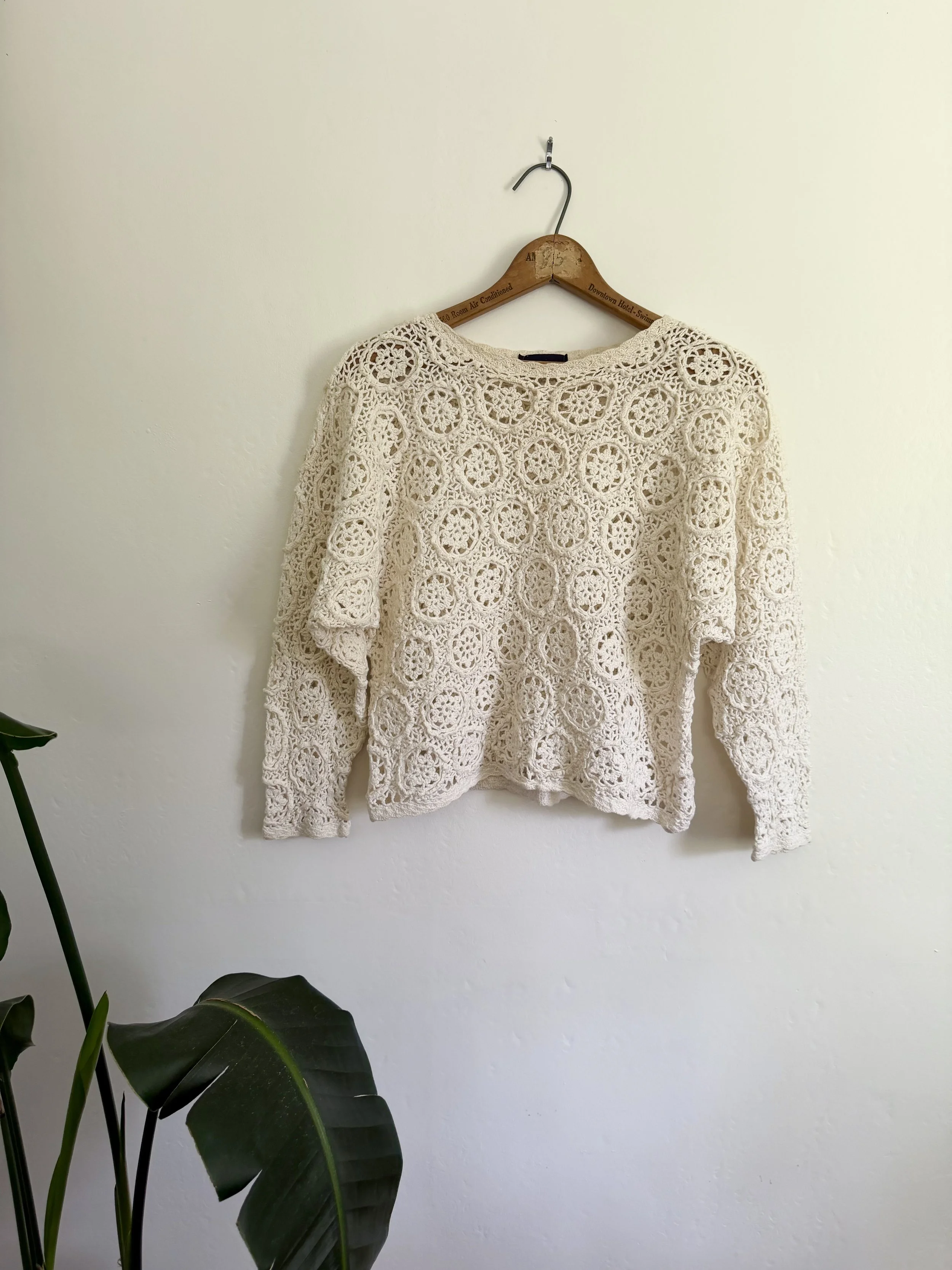 1970s Doily Crocheted Blouse