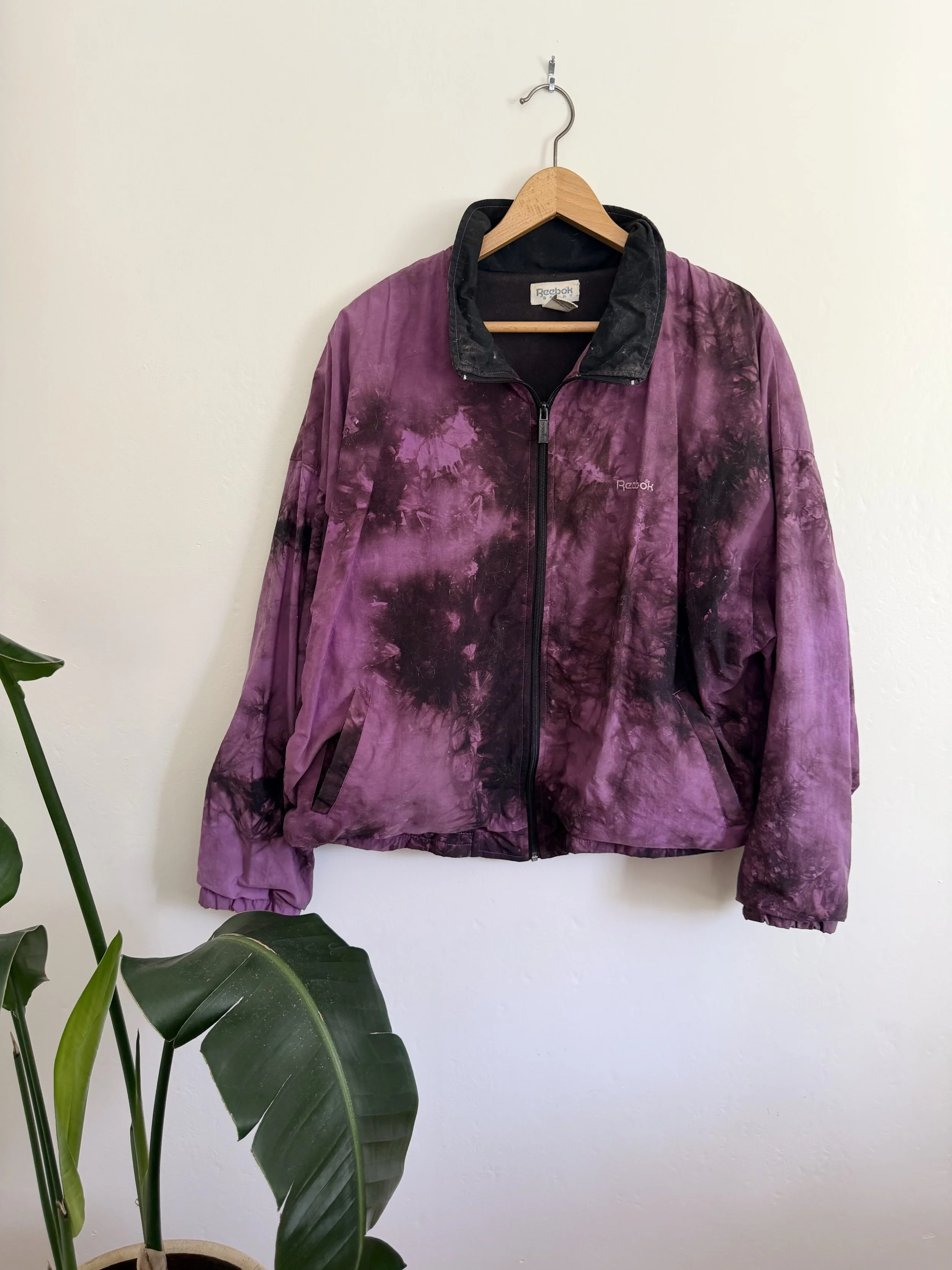 90s Purple Tie-Dye Reebok Windbreaker