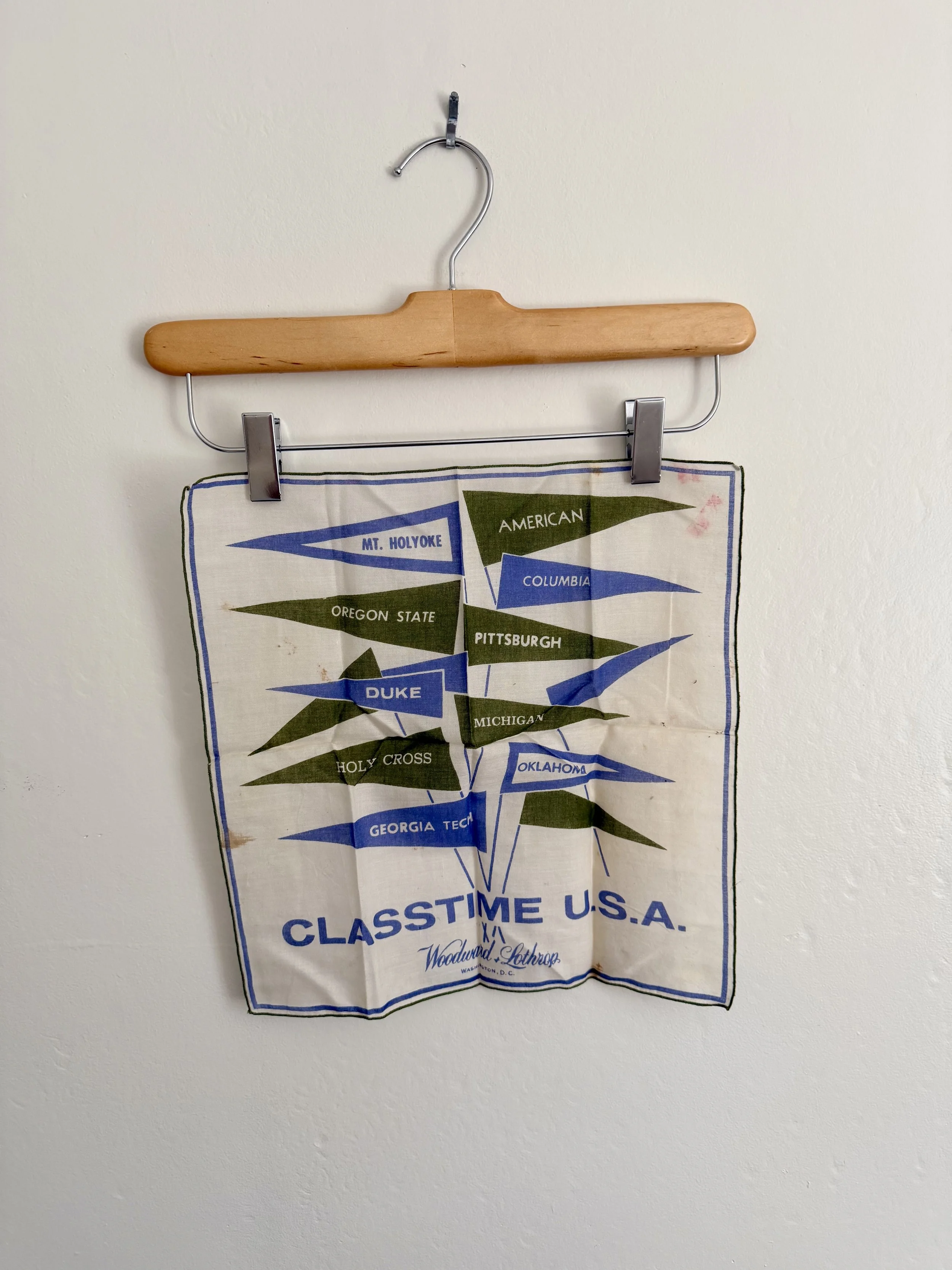 60s Classtime USA Collegiate Handkerchief