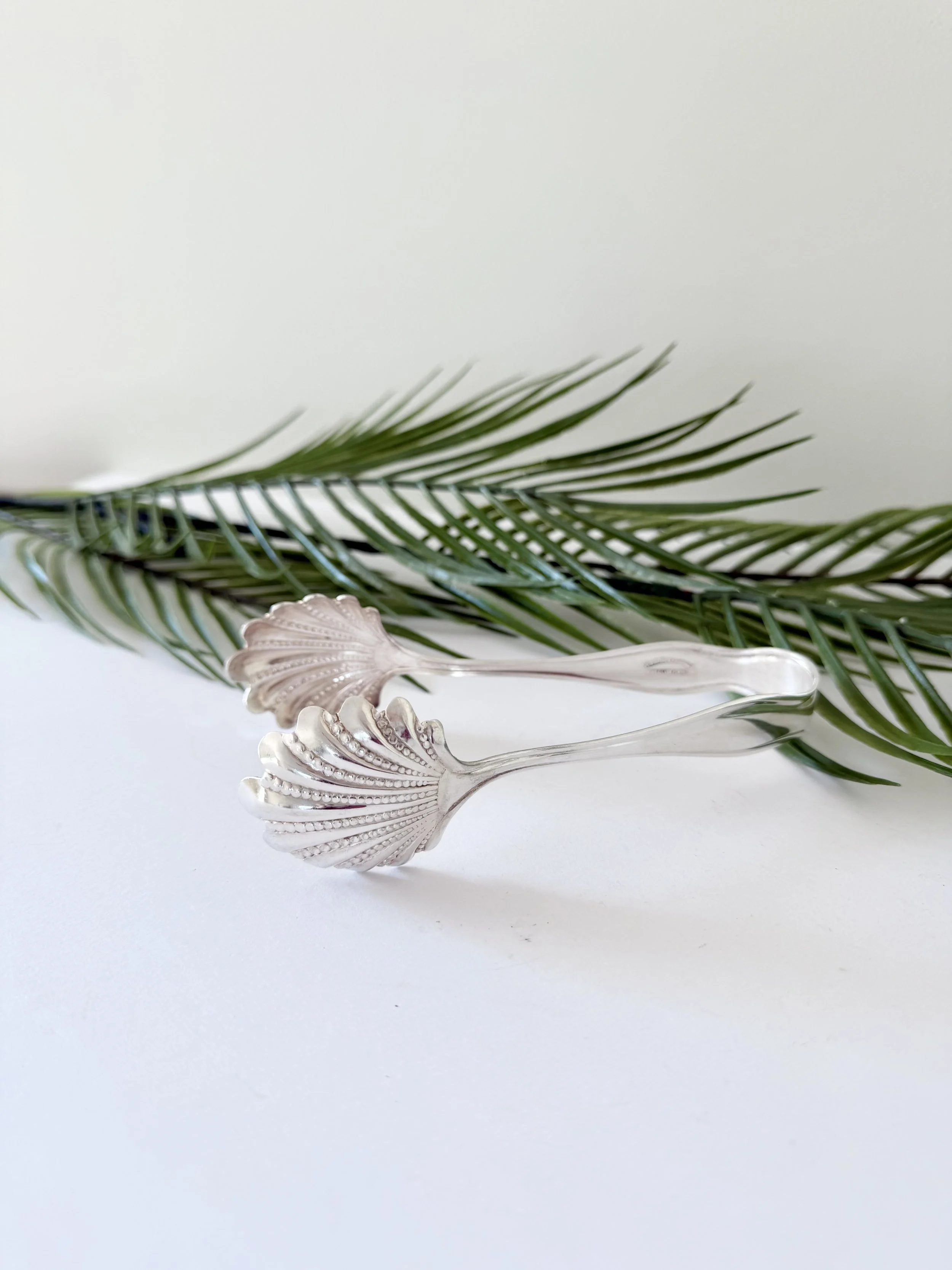 Silver Clam Shell Tongs