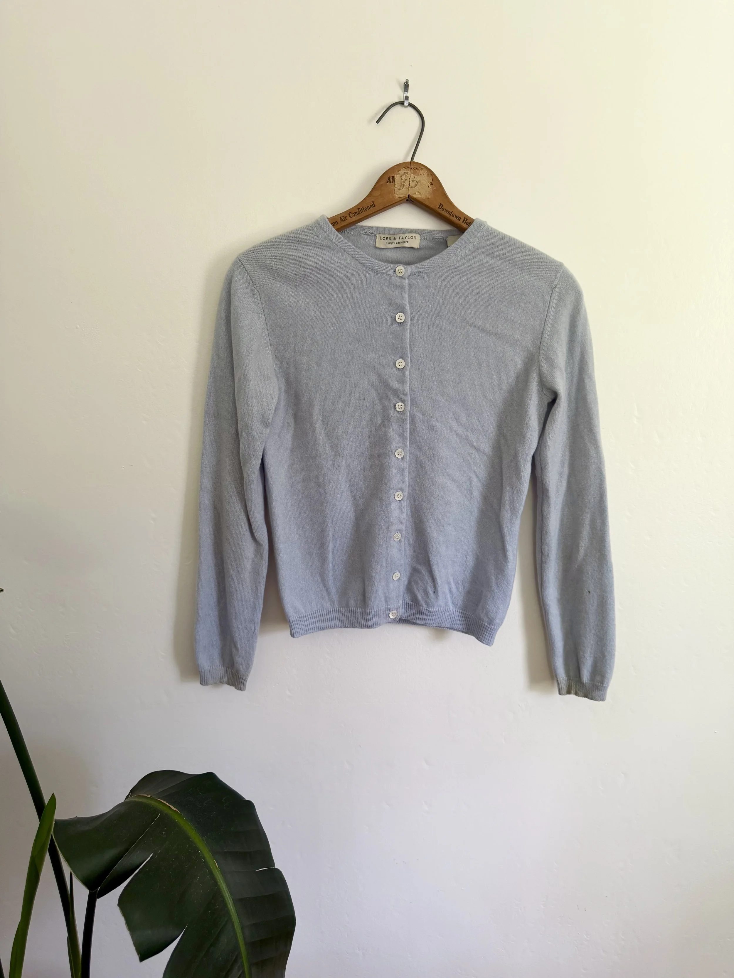 Baby Blue Cashmere Cardigan Sweater