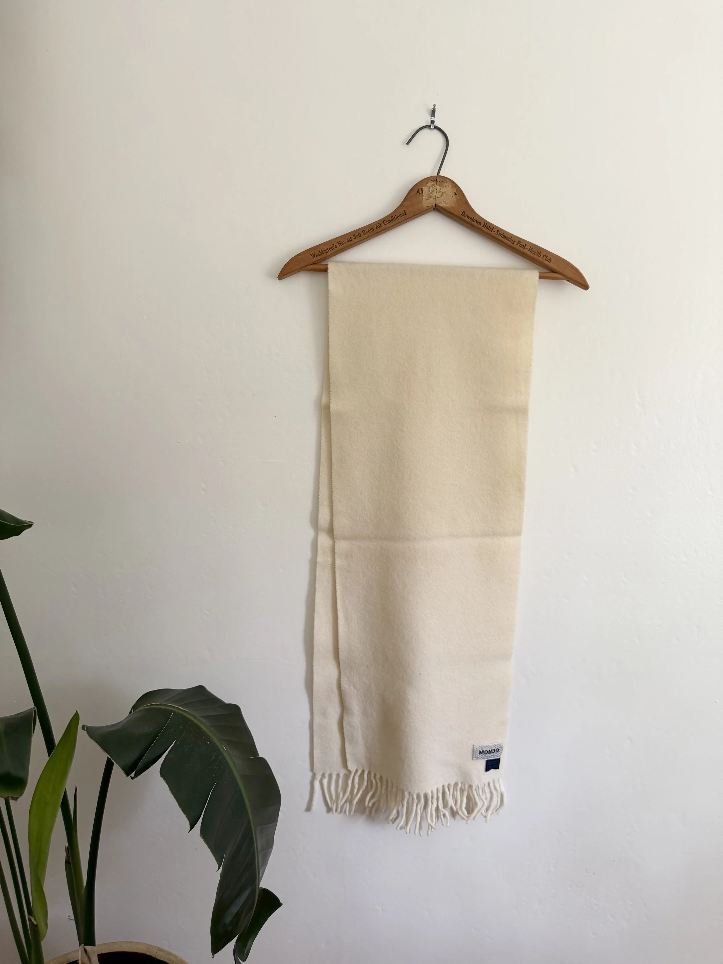 Cream Lambswool Italian Scarf with Tassels