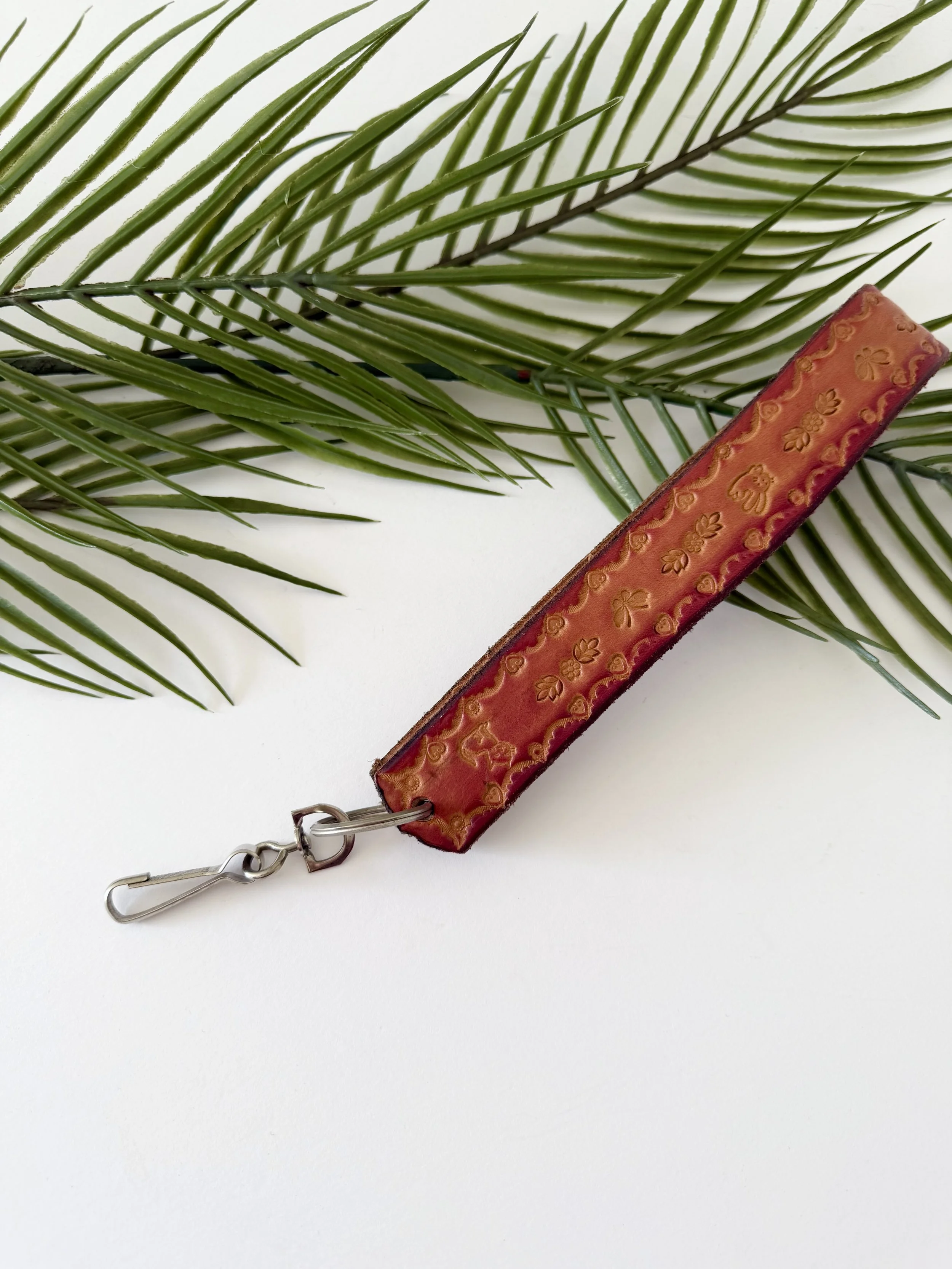 Leather Tooled Keychain