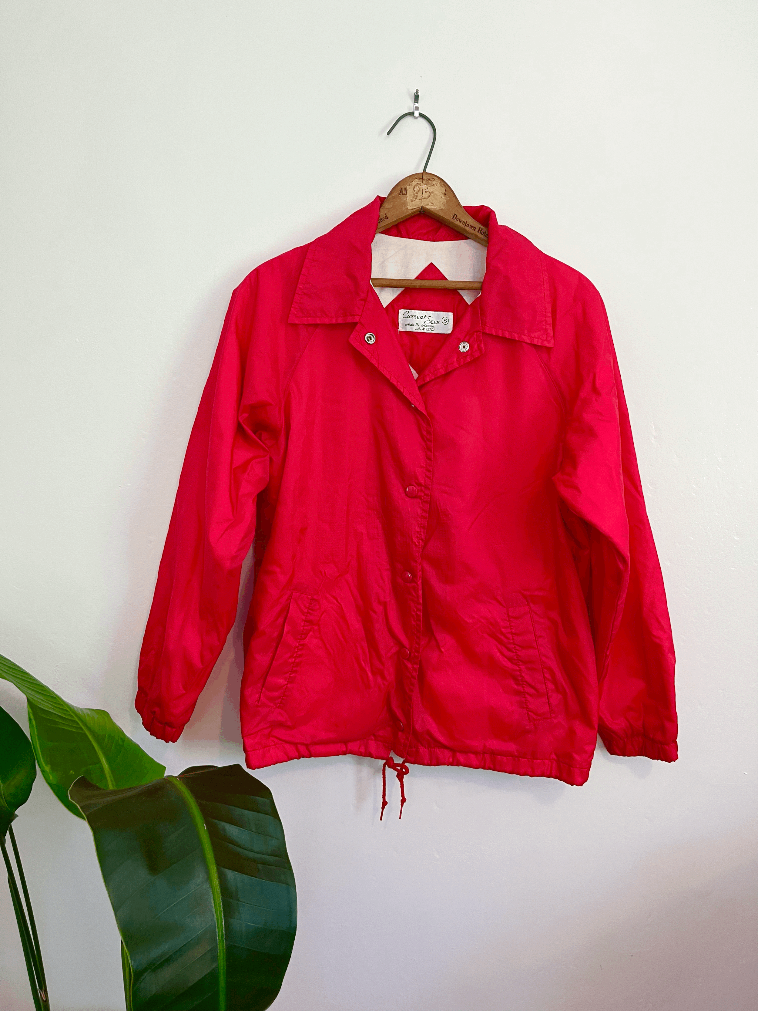 Red Collared Wind Breaker Jacket