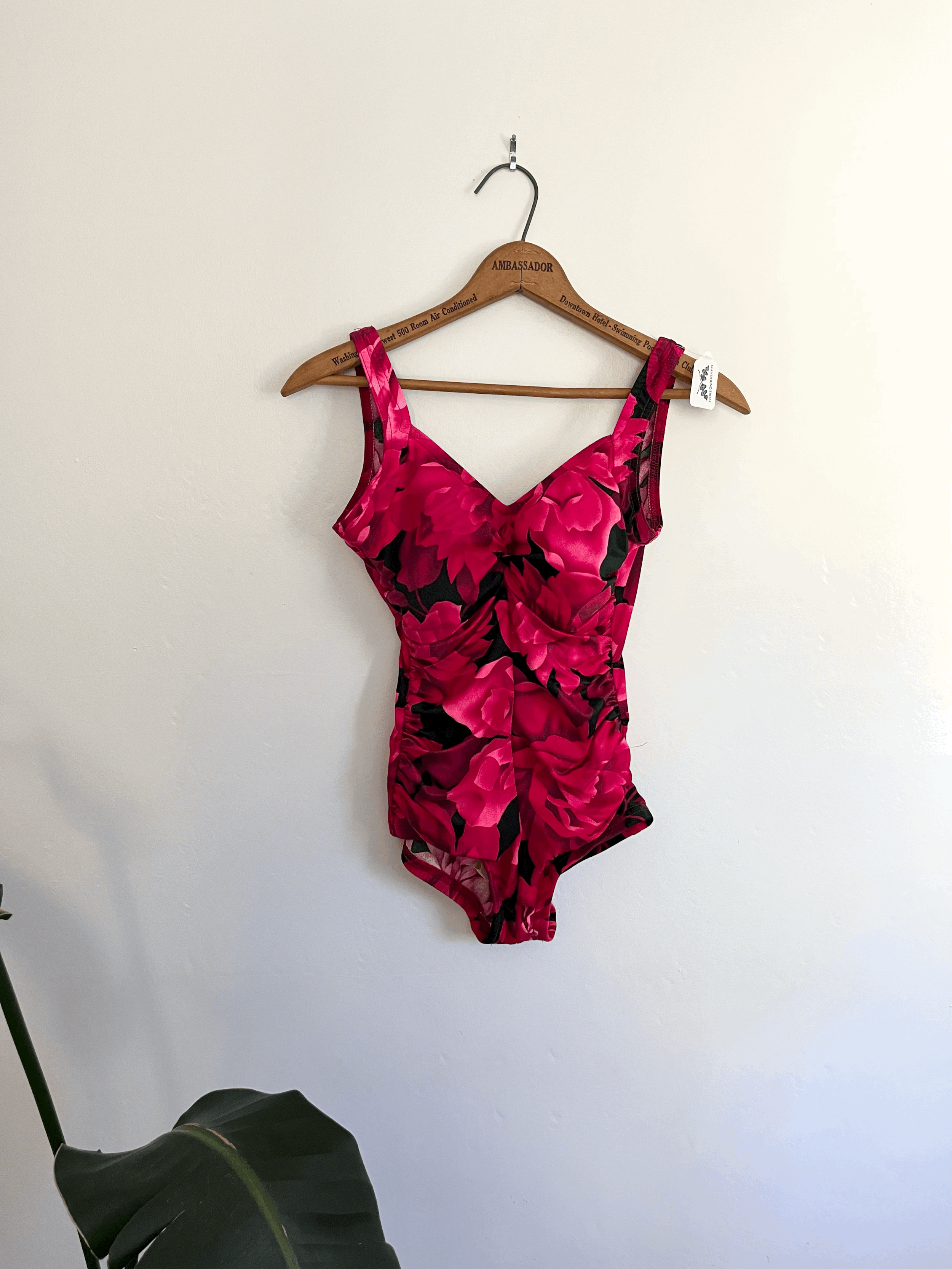 70s Pink Floral Swimsuit