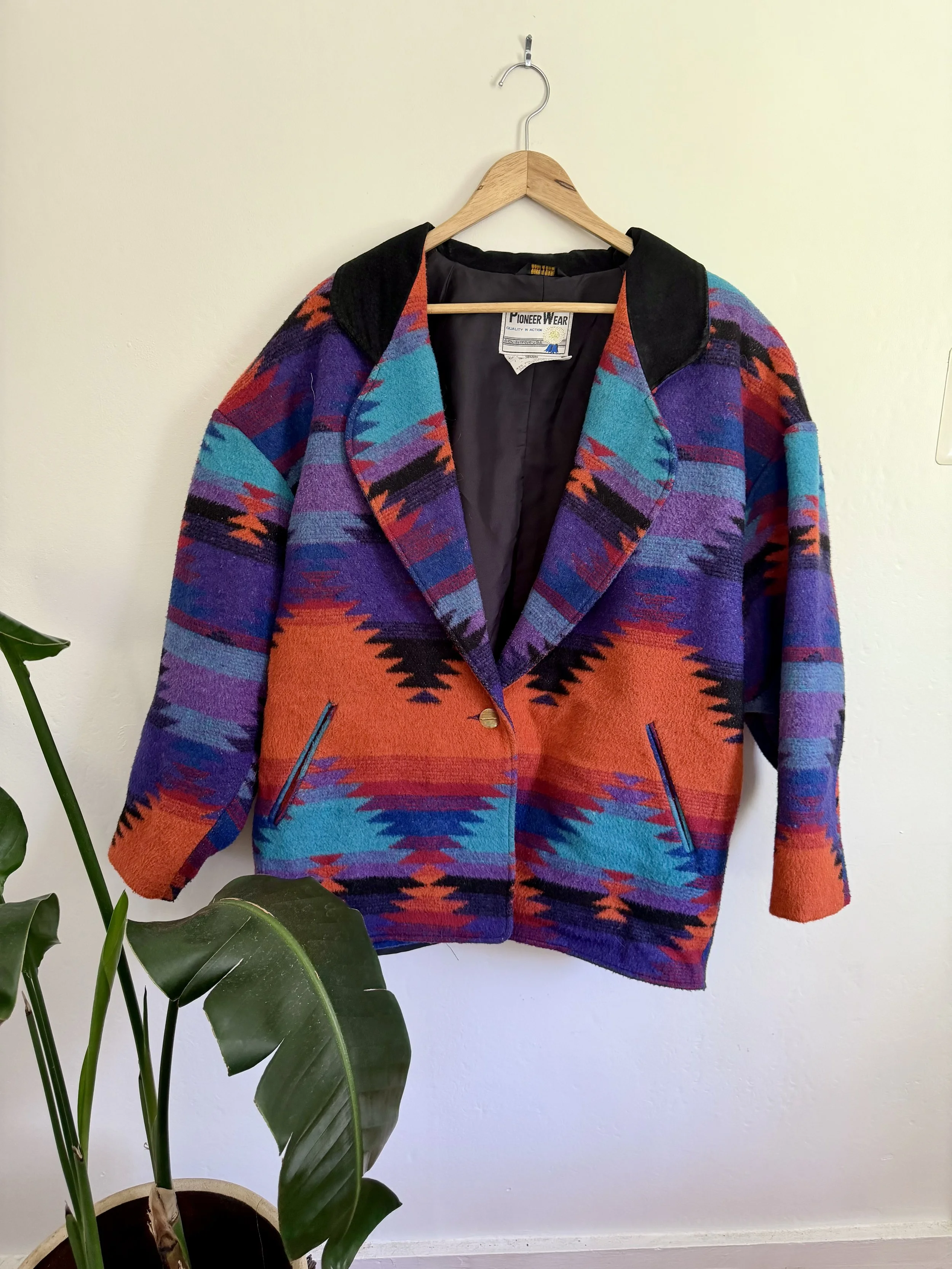 1980s Multicolor Aztec Wool Blazer