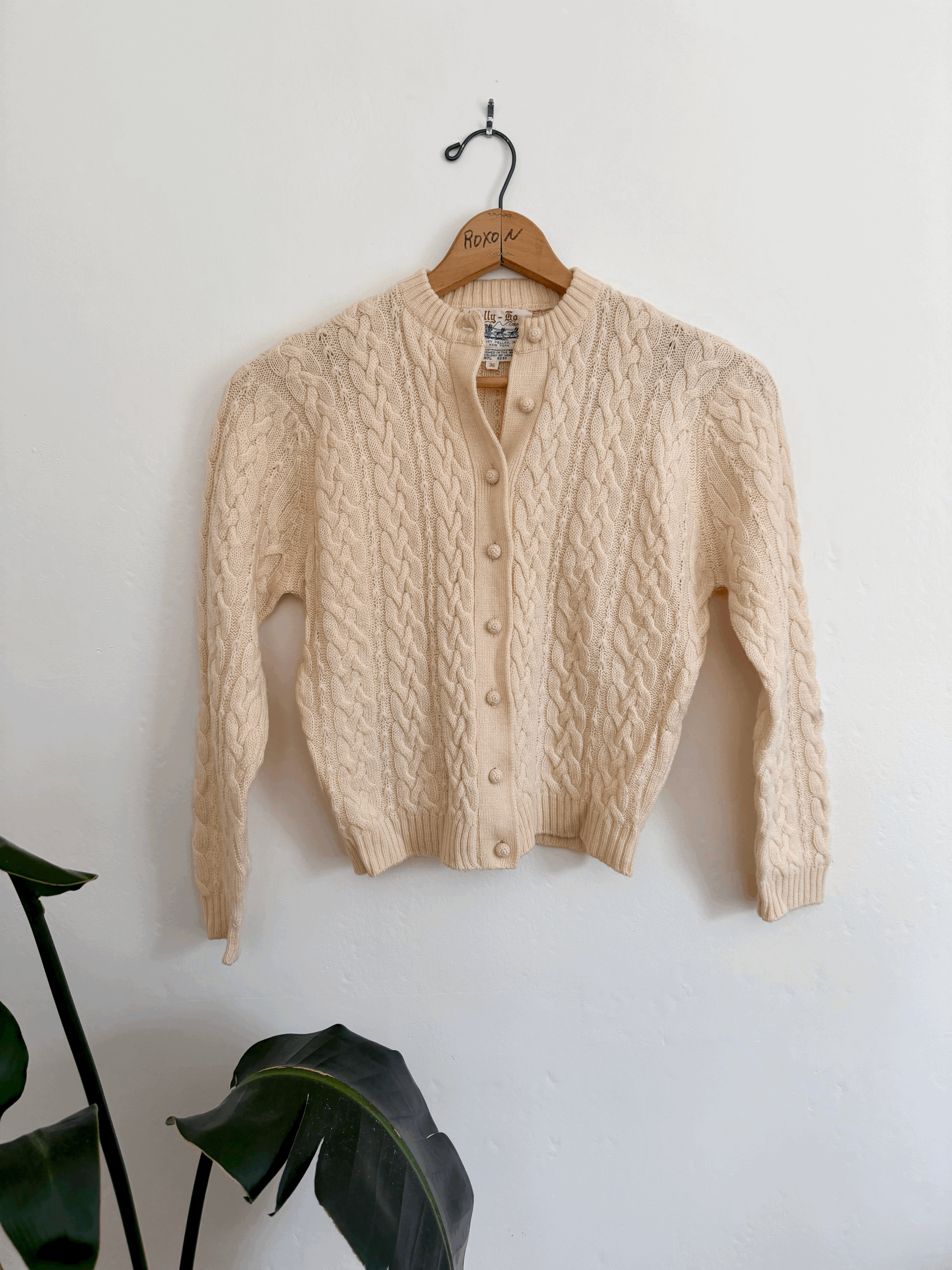 Cream Tally-Ho Cable Knit Cardigan