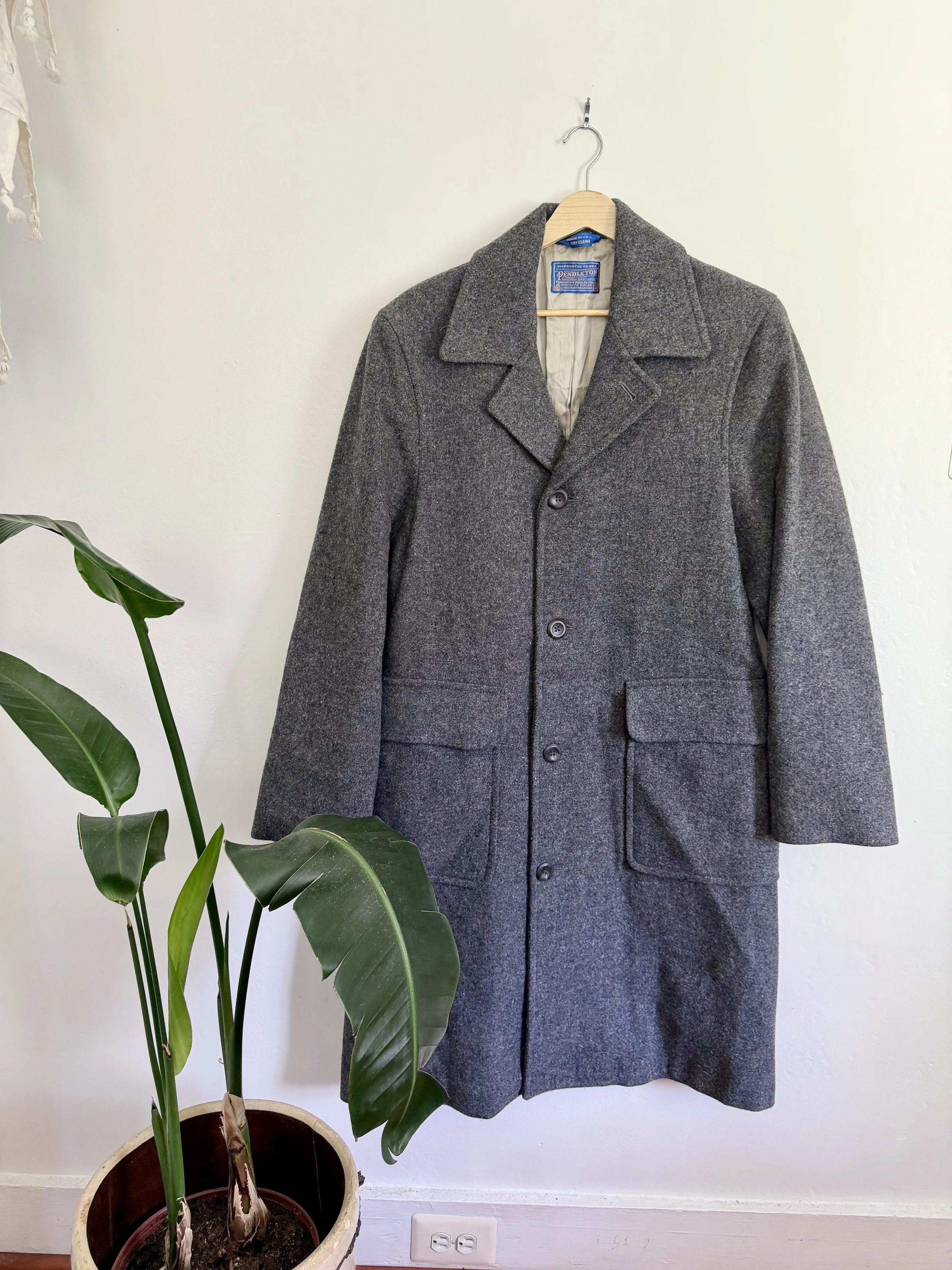 Pendleton Gray Wool Trench Coat