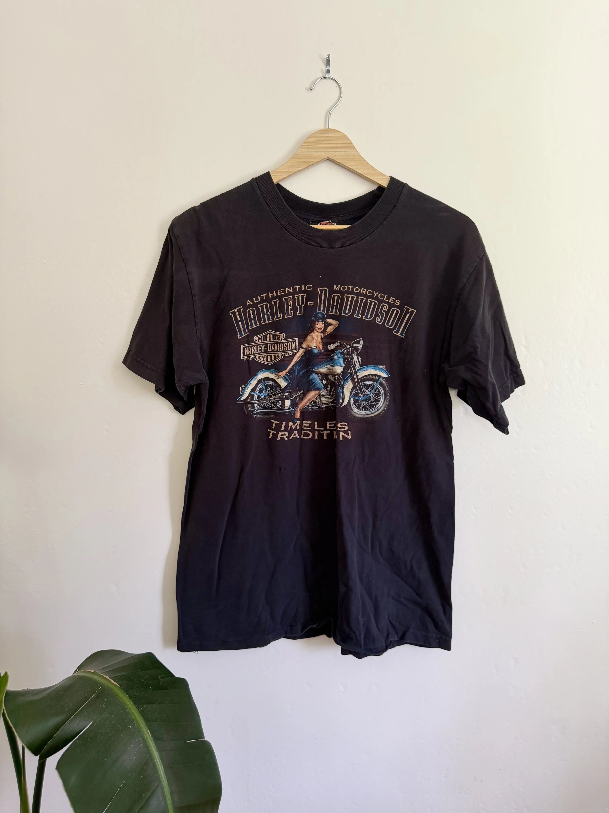 2003 Harley Davidson Woman Riding Bike Tee
