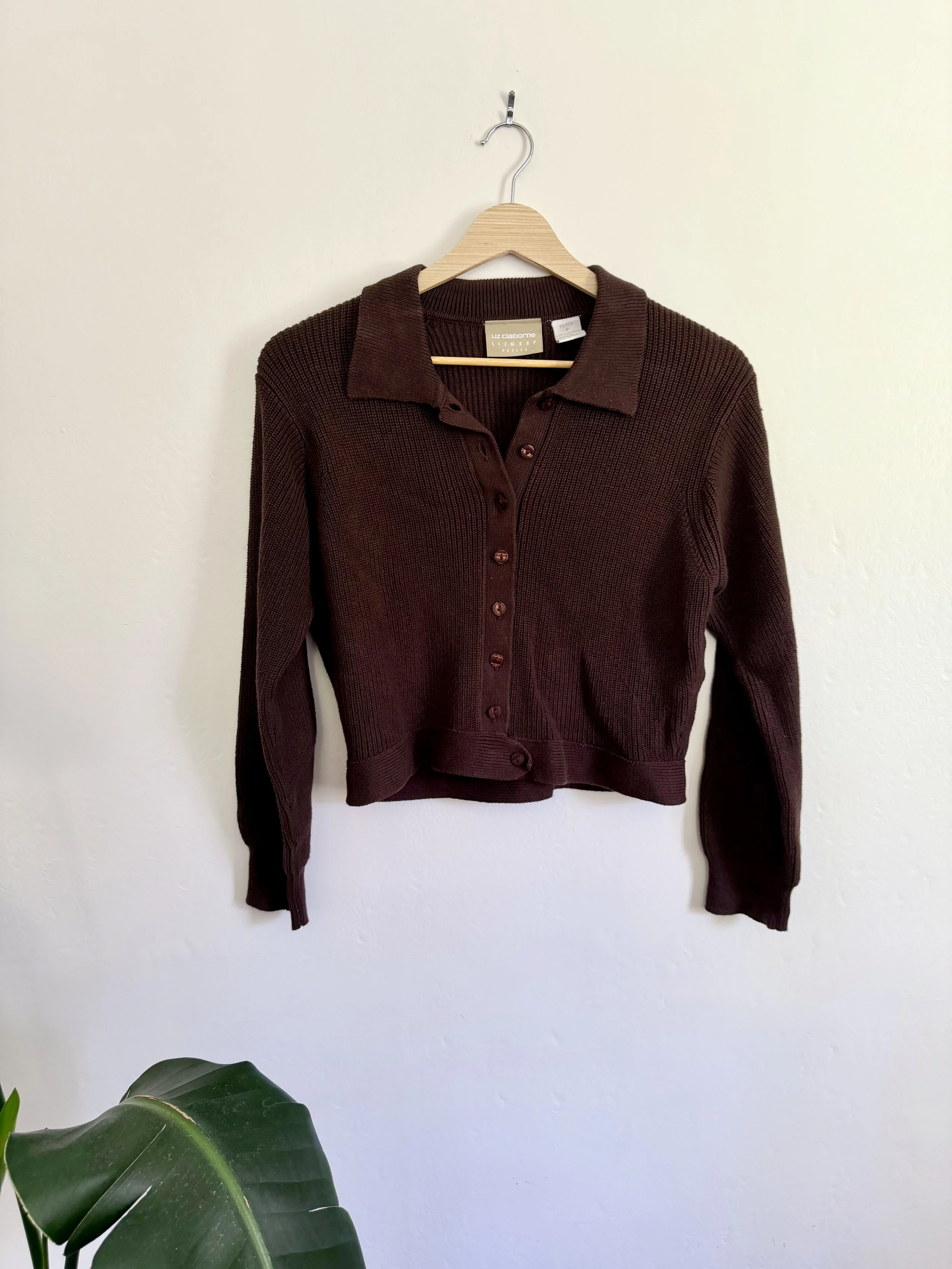 Chocolate Brown Cropped Cardigan
