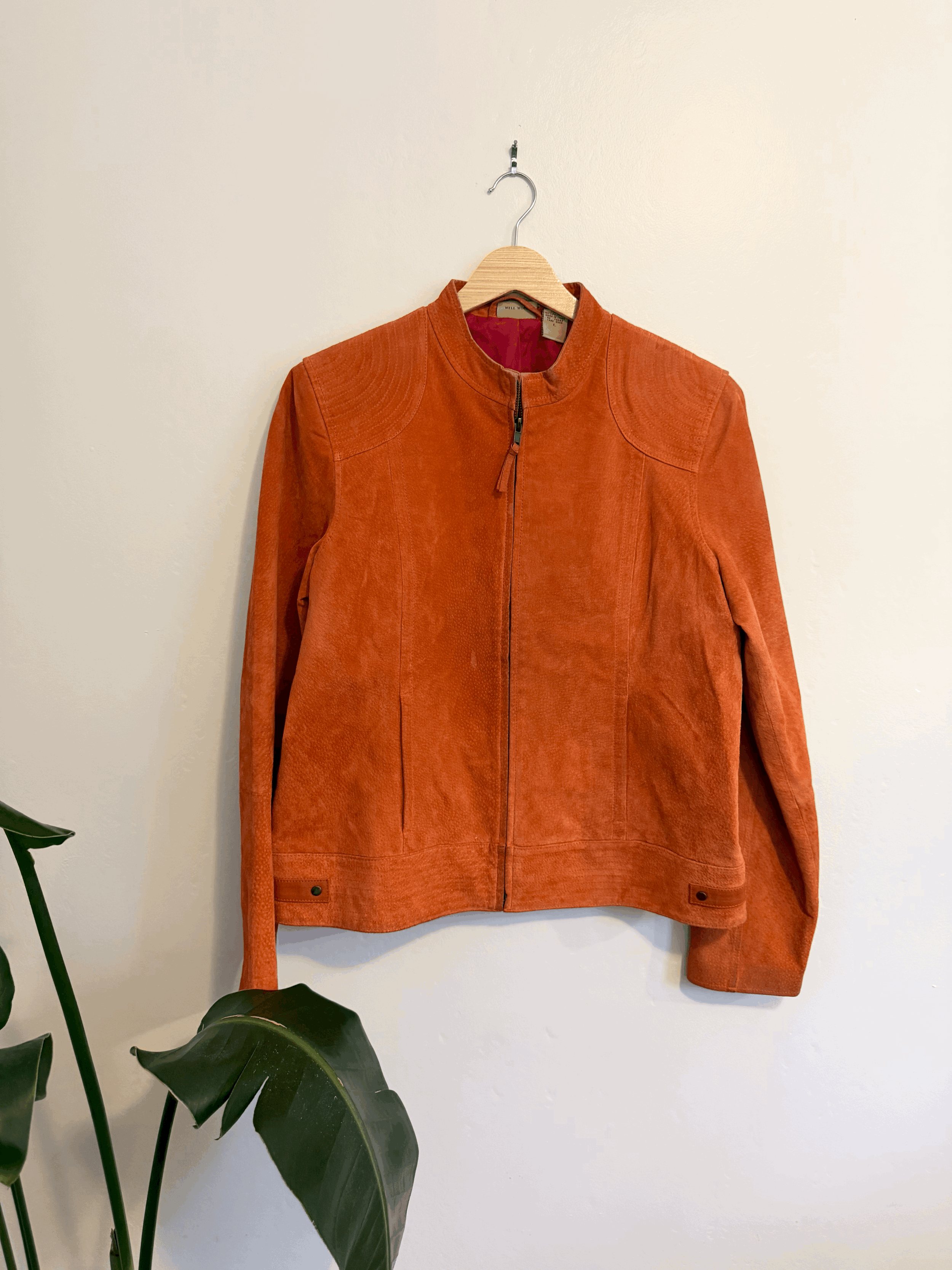 Orange Suede Blazer Jacket
