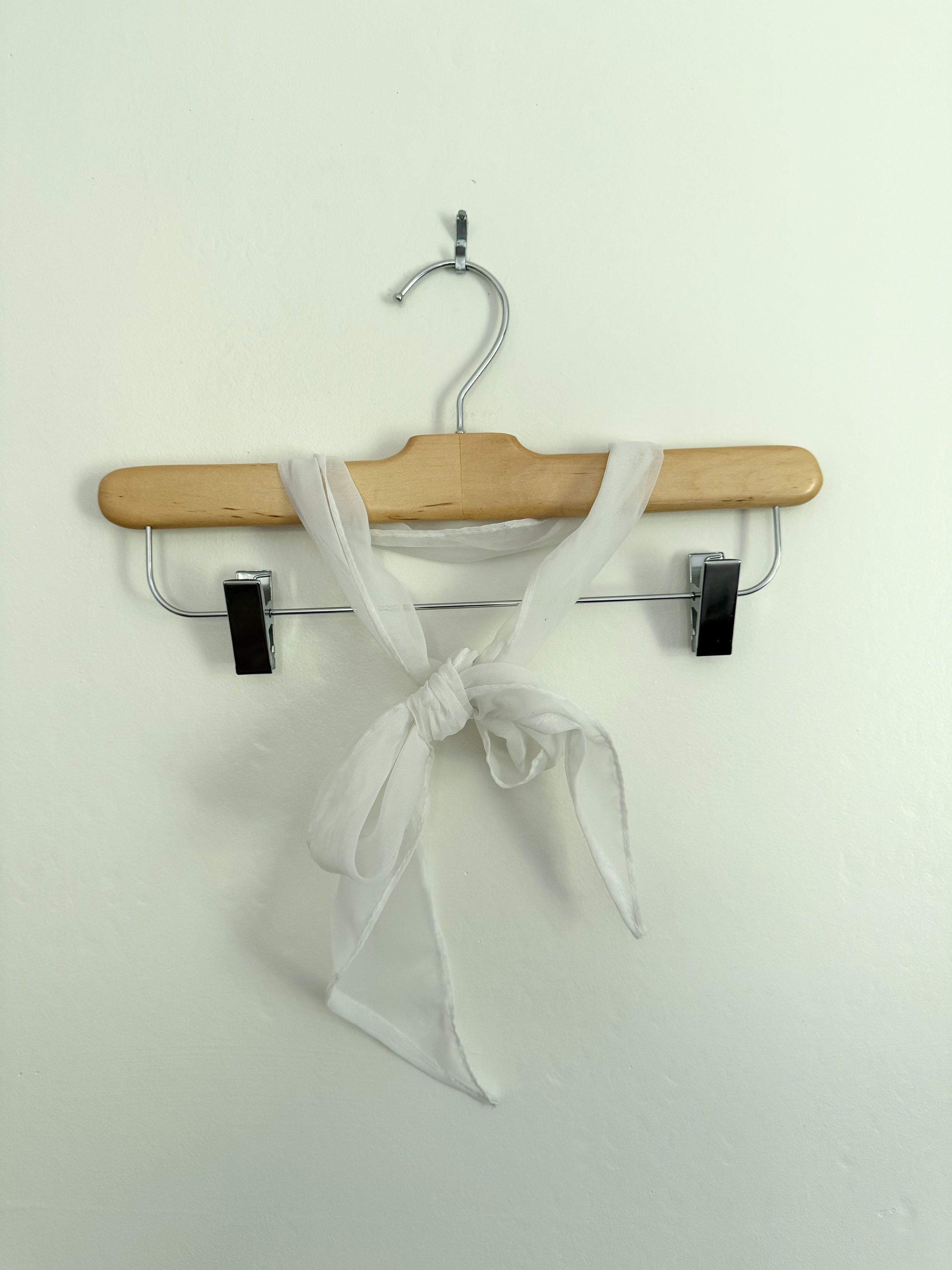 White Sheer Chiffon Tie Scarf