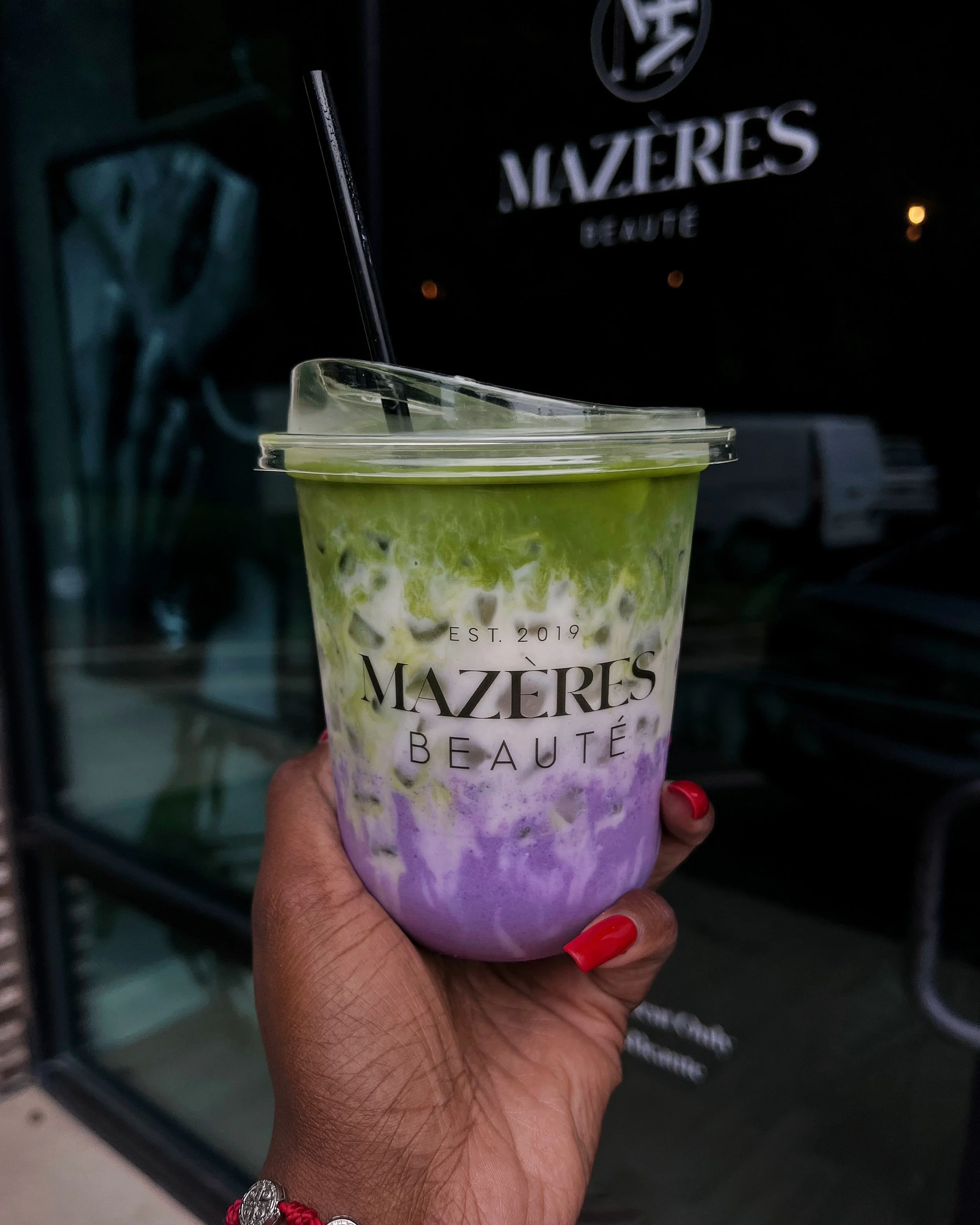 Taro latte with a matcha cream float. Sweet, earthy, and layered just right. That first sip through the cream is everything.

Made in house for the moments between appointments. Some things are worth slowing down for.

&bull;
&bull;
&bull;
&bull;
&bu