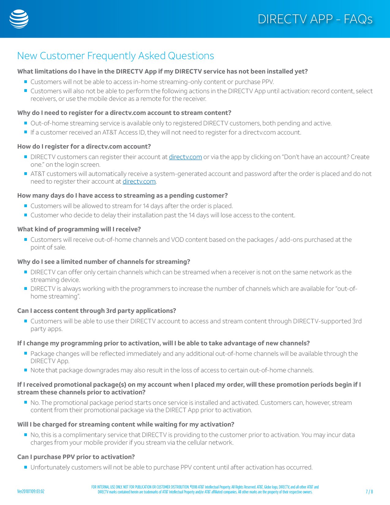 DIRECTV App Sales Aid page 7 of 8