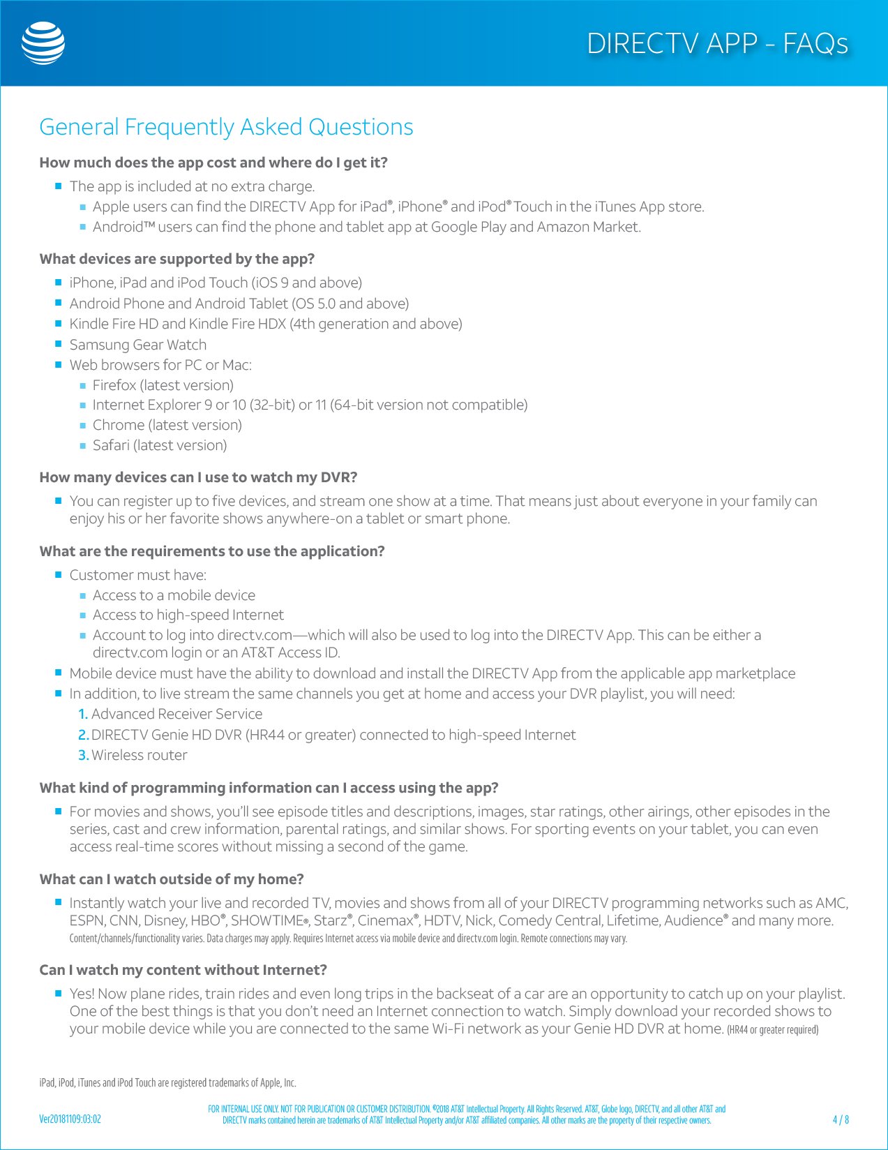 DIRECTV App Sales Aid page 4 of 8