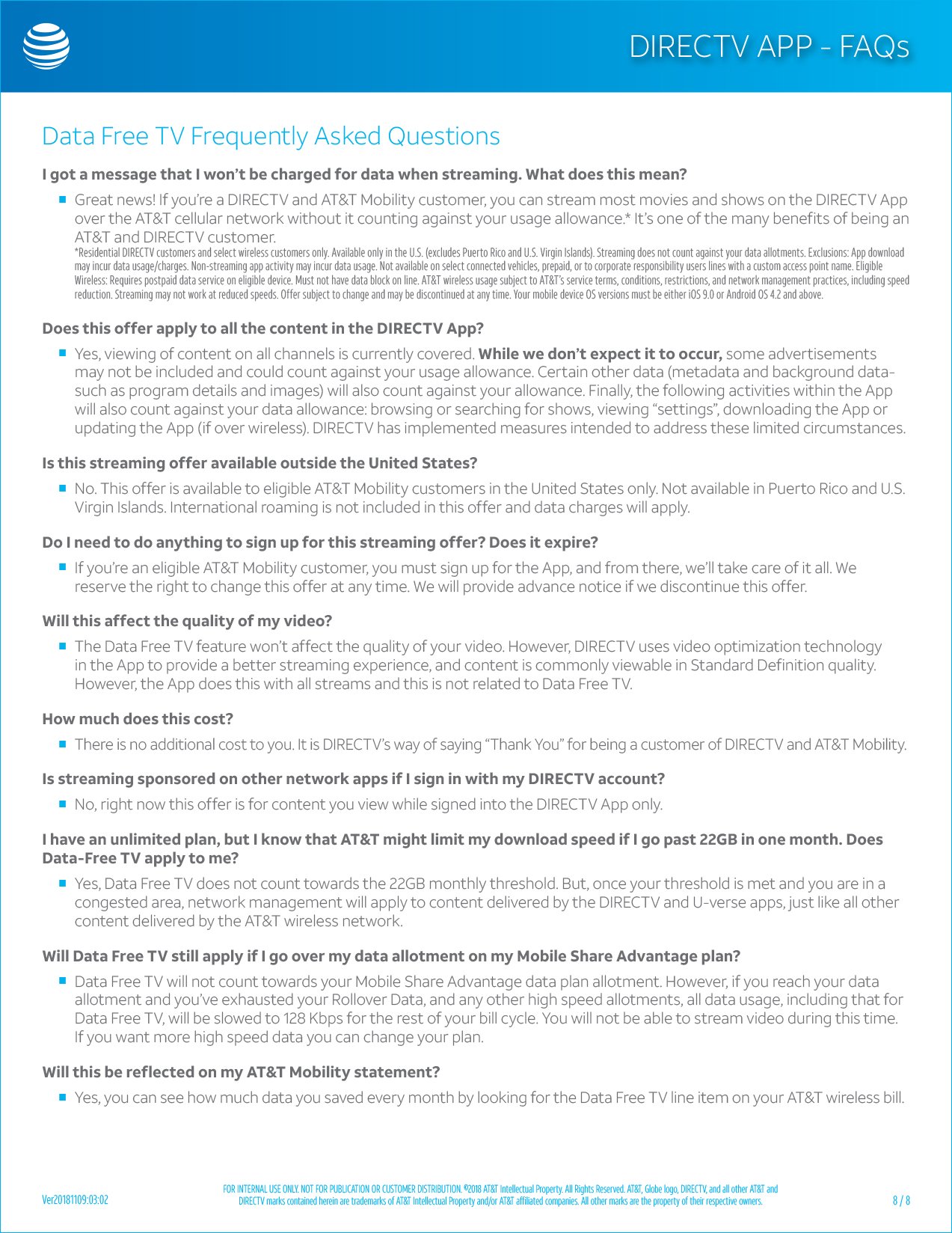 DIRECTV App Sales Aid page 8 of 8