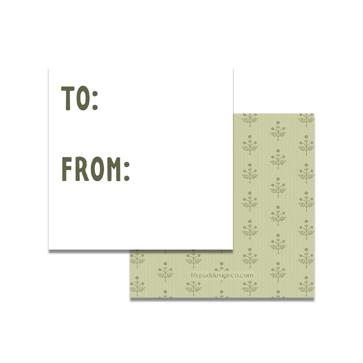 Martha's Floral To/From Tags or Stickers - Green