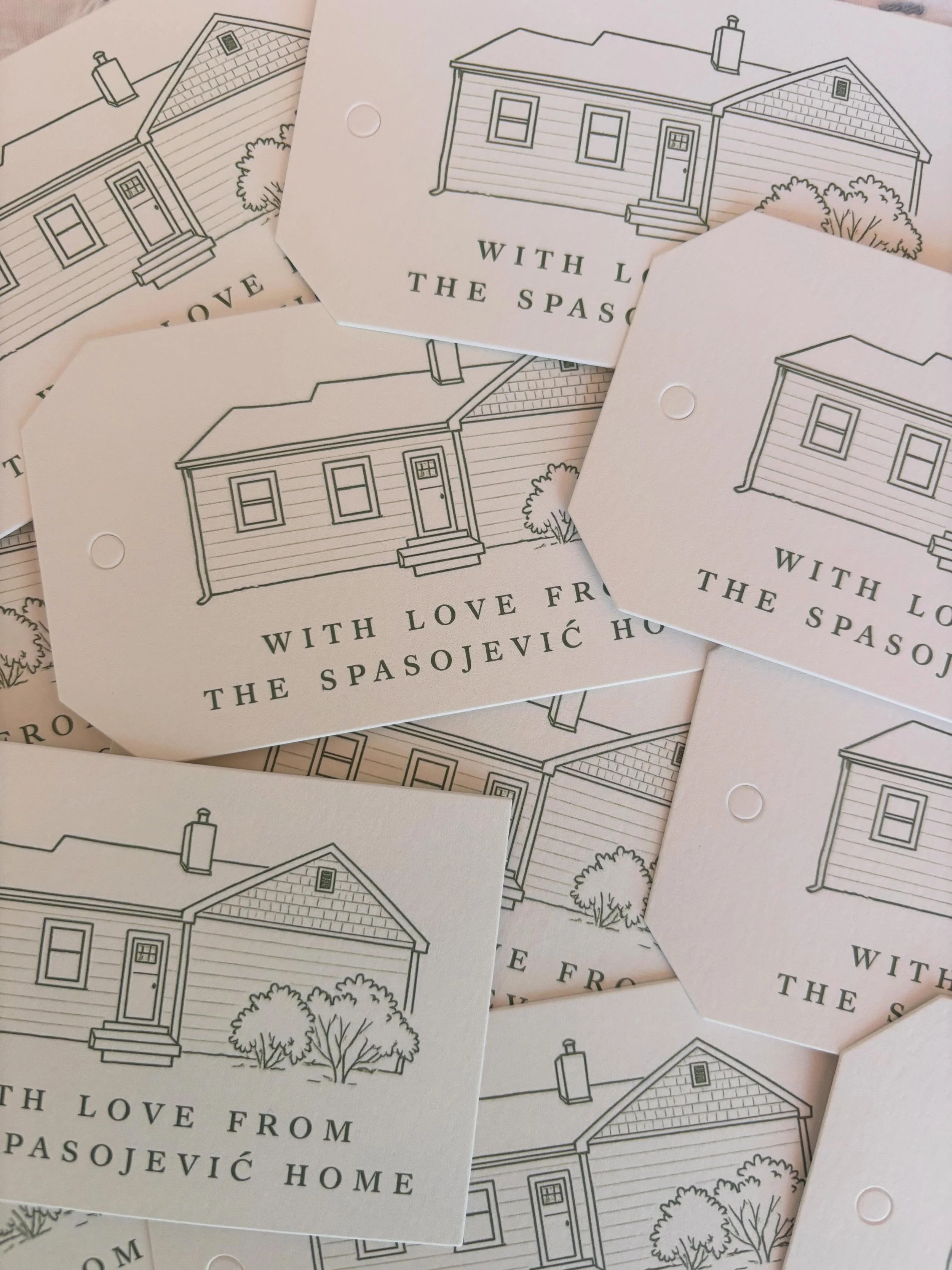 Is there any better housewarming present than custom gift tags with the new home??

#lilypaddesignco #custompaper #customgifting #paperdesign