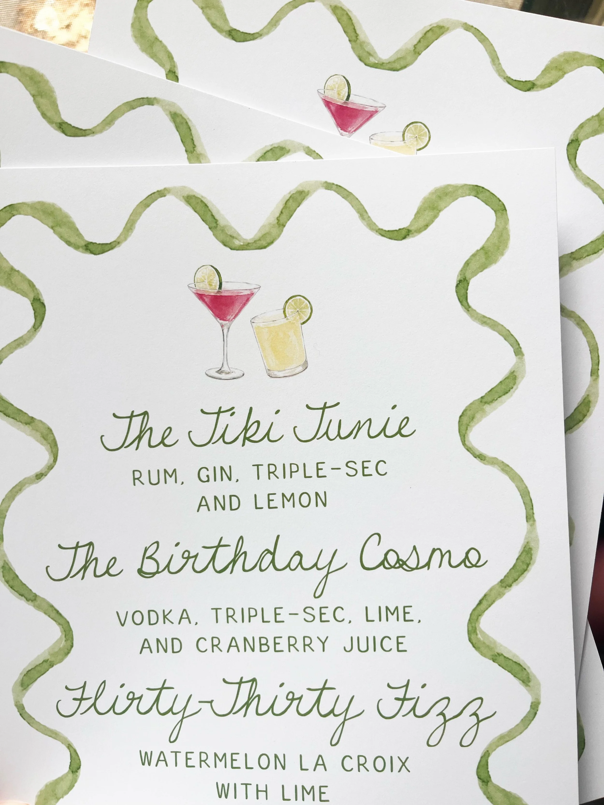 Cheers to Friday!! Loved putting together this custom drink menu for a fabulous 30th bday 🥂🥂

#lilypaddesignco #custompaper #custommenu #paperdesign