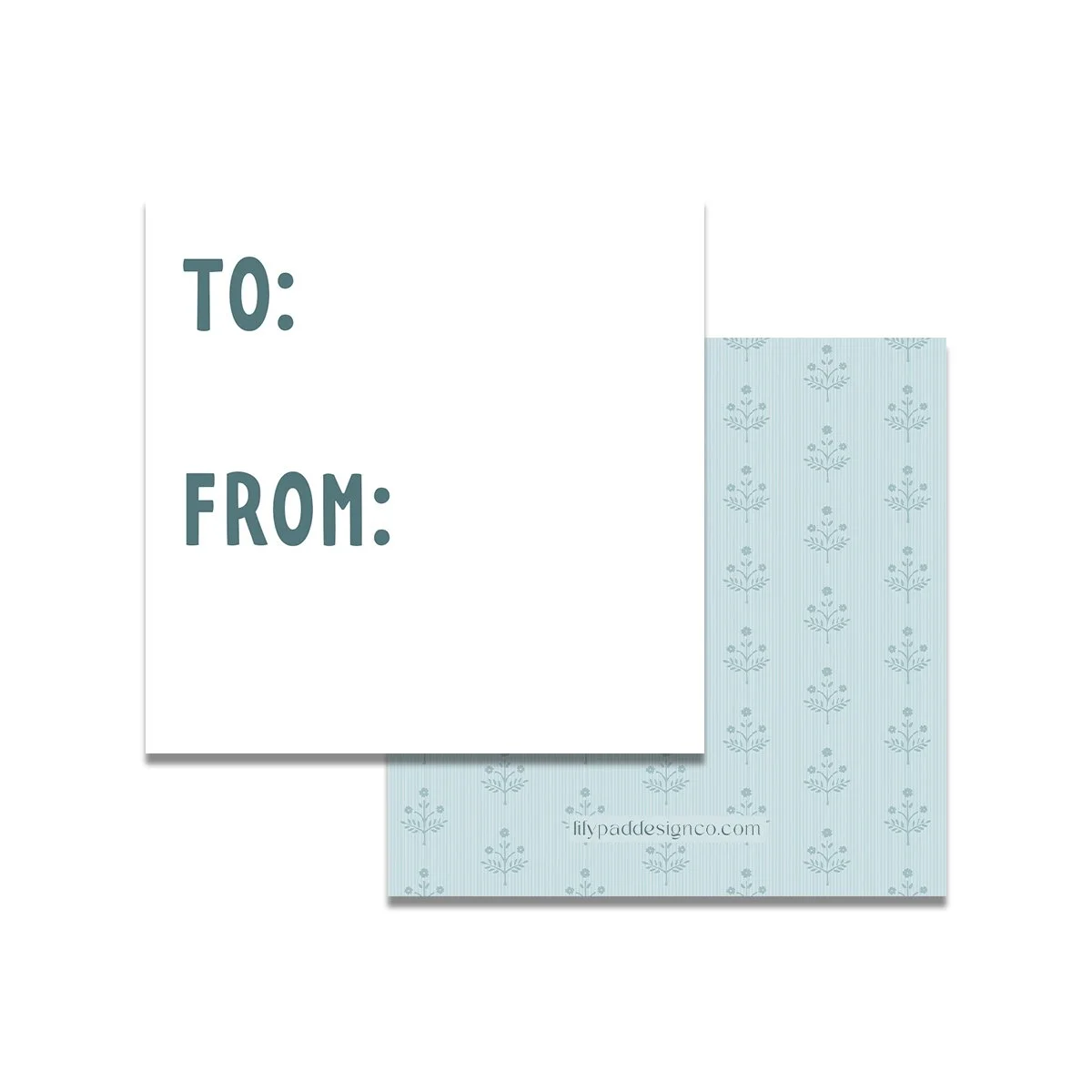 Martha's Floral To/From Tags or Stickers - Blue