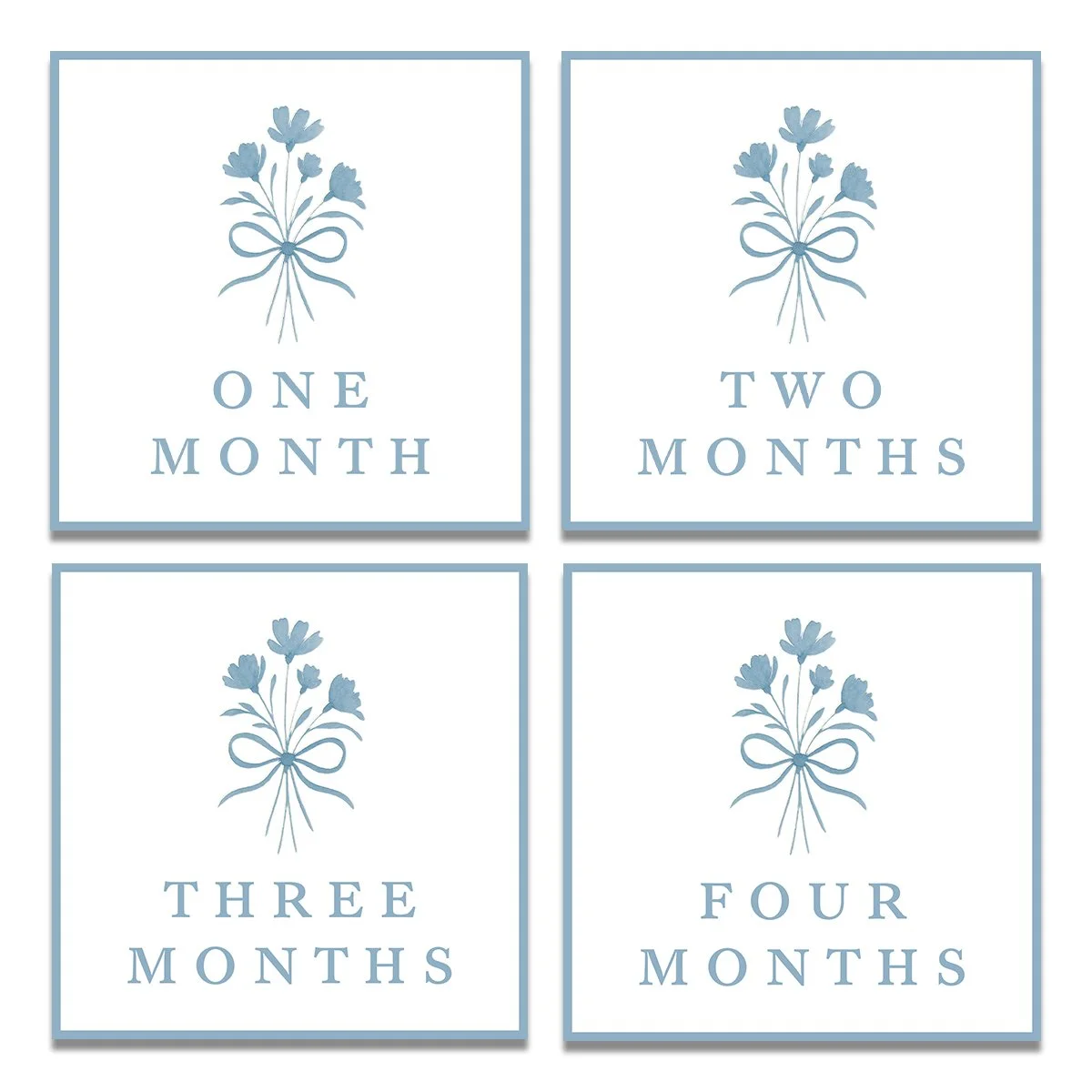Blue Bouquet Milestone Cards